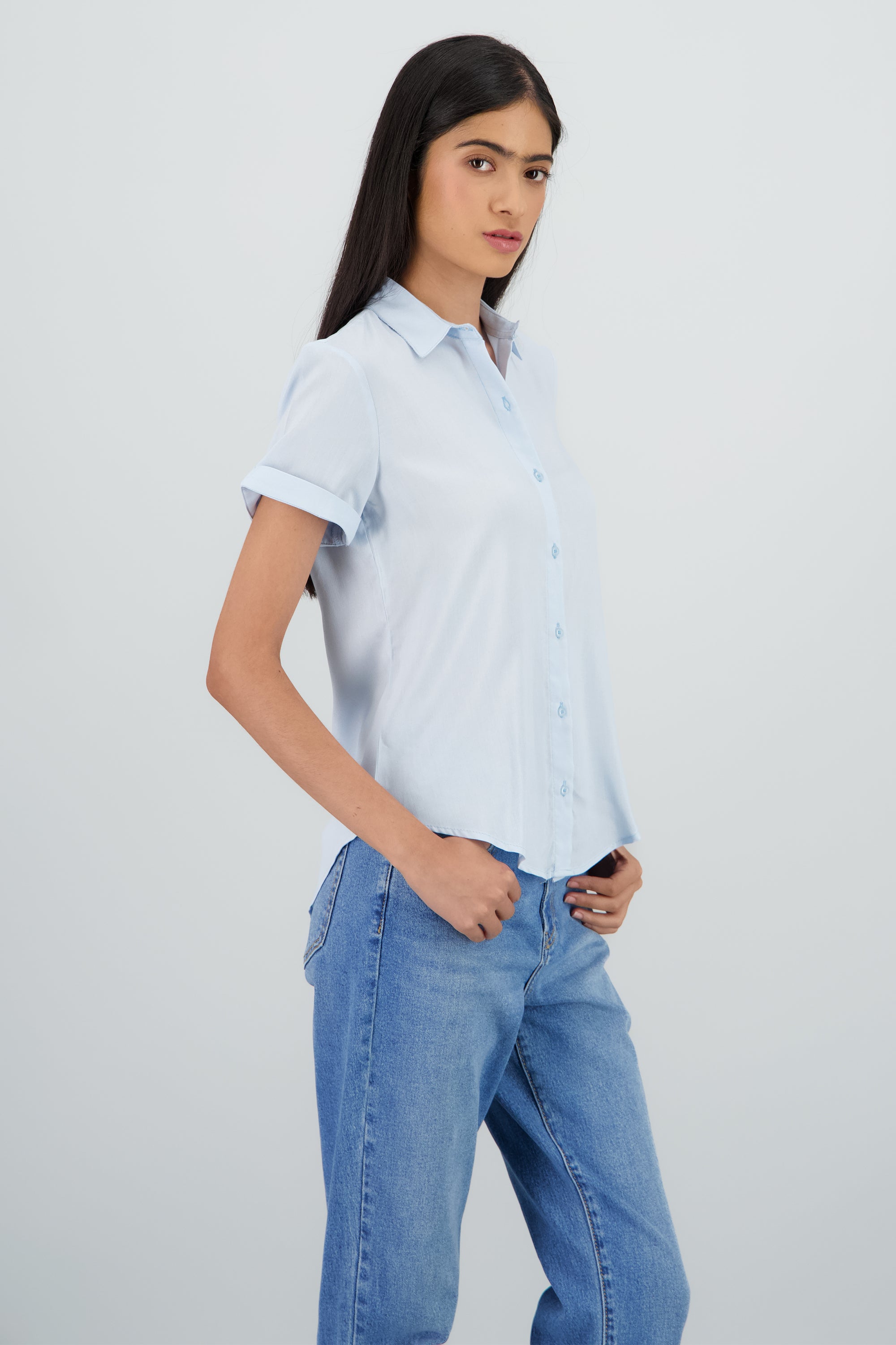 Camisa Manga Corta AZUL PASTEL