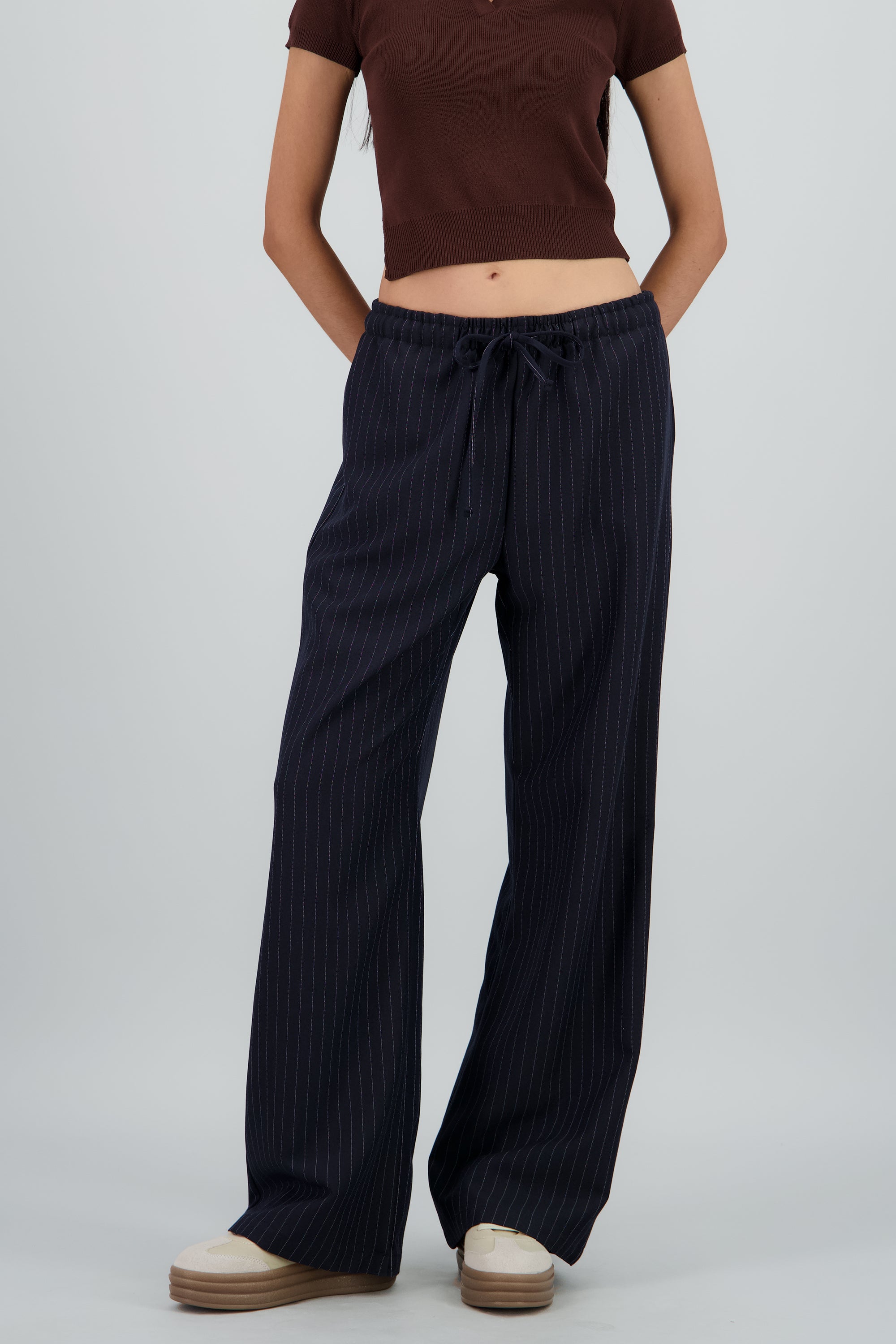 Pantalon resorte estampado rayas diplomaticas MARINO