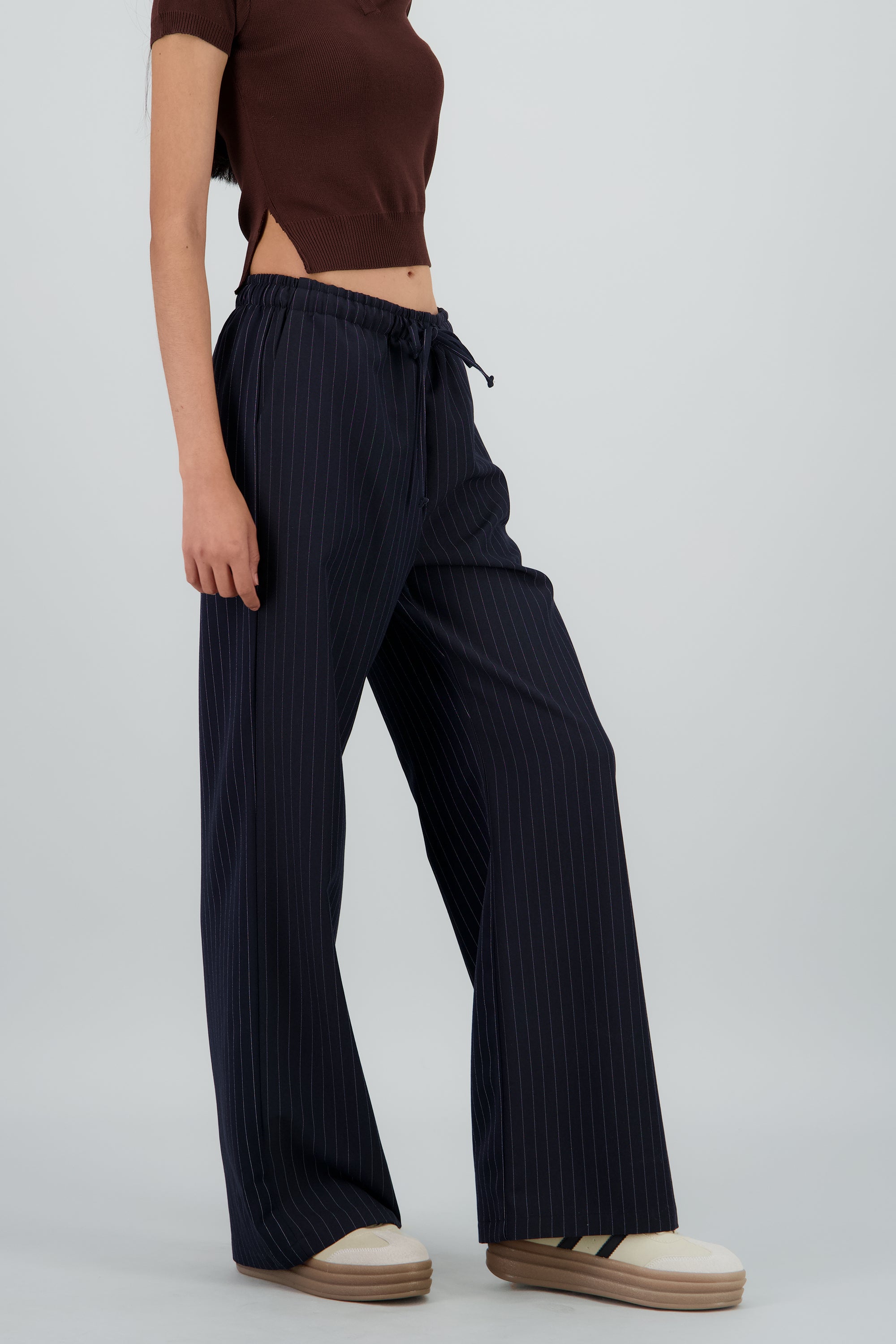 Pantalon resorte estampado rayas diplomaticas MARINO