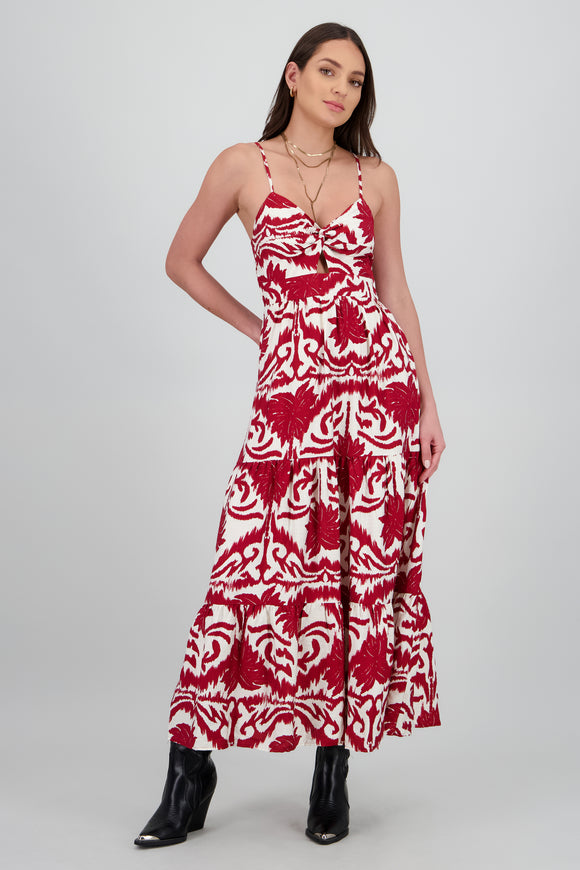 Maxi vestido estampado tropical