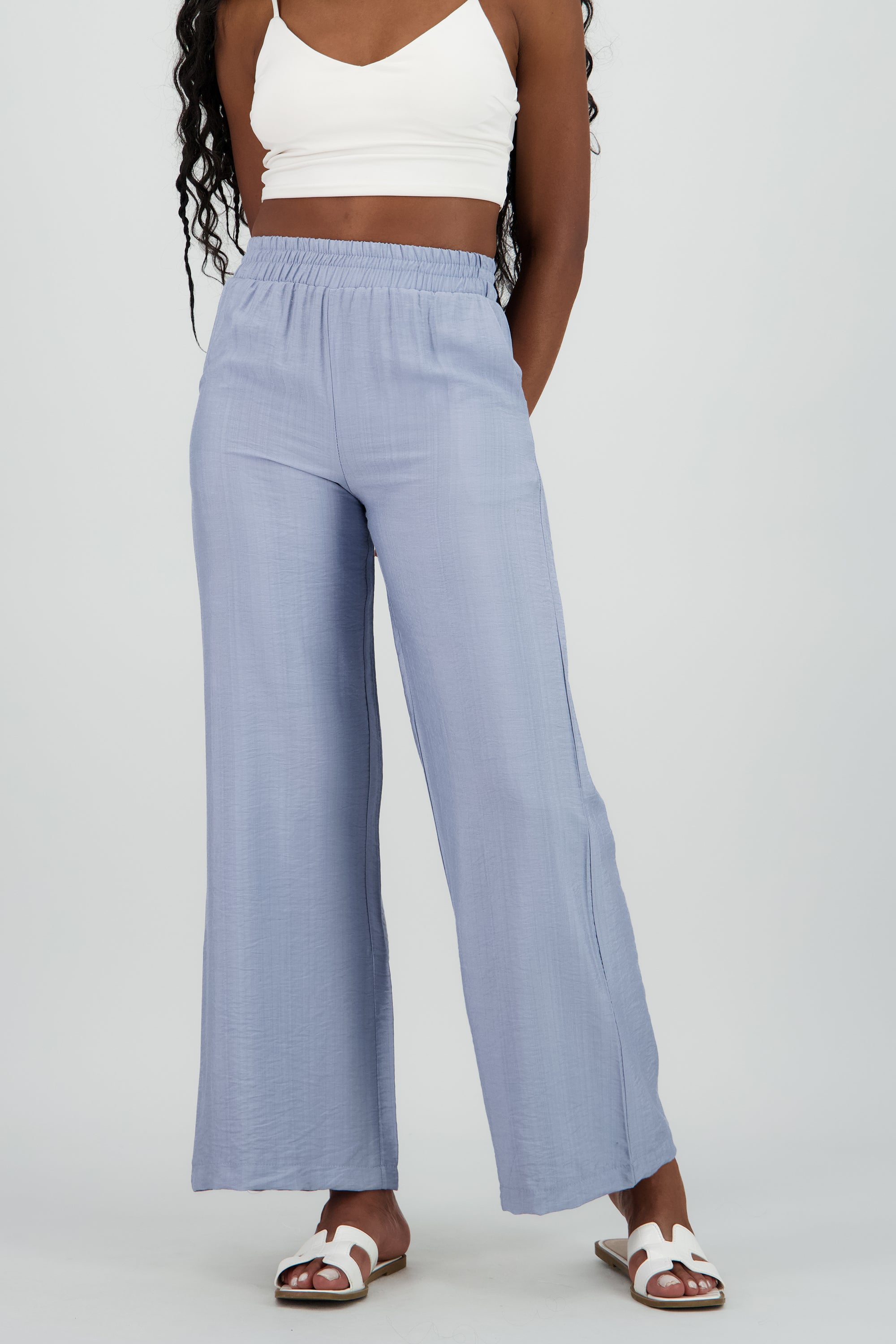 Pantalon wide leg ligero AZUL CIELO