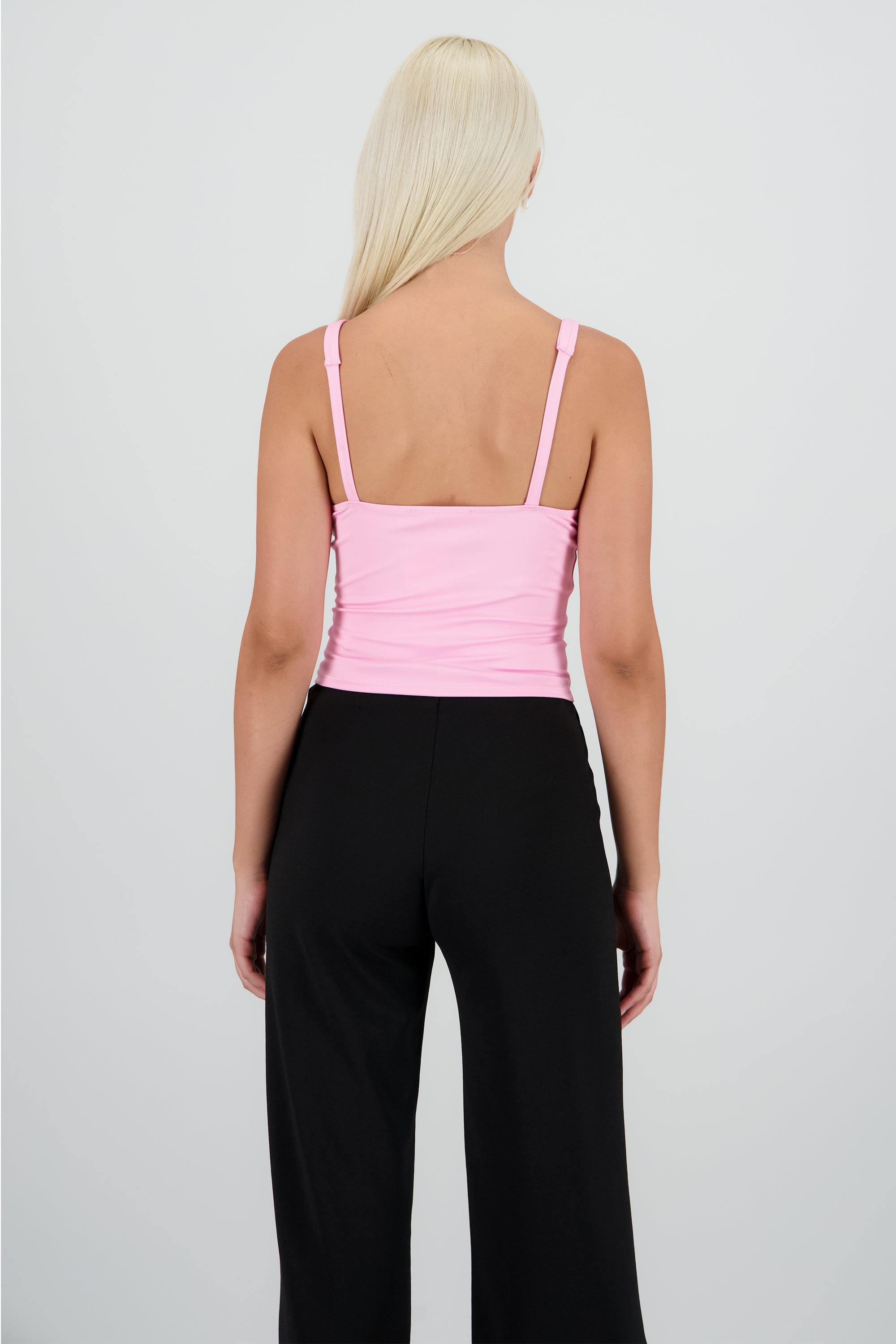 Top escote V liso ROSA