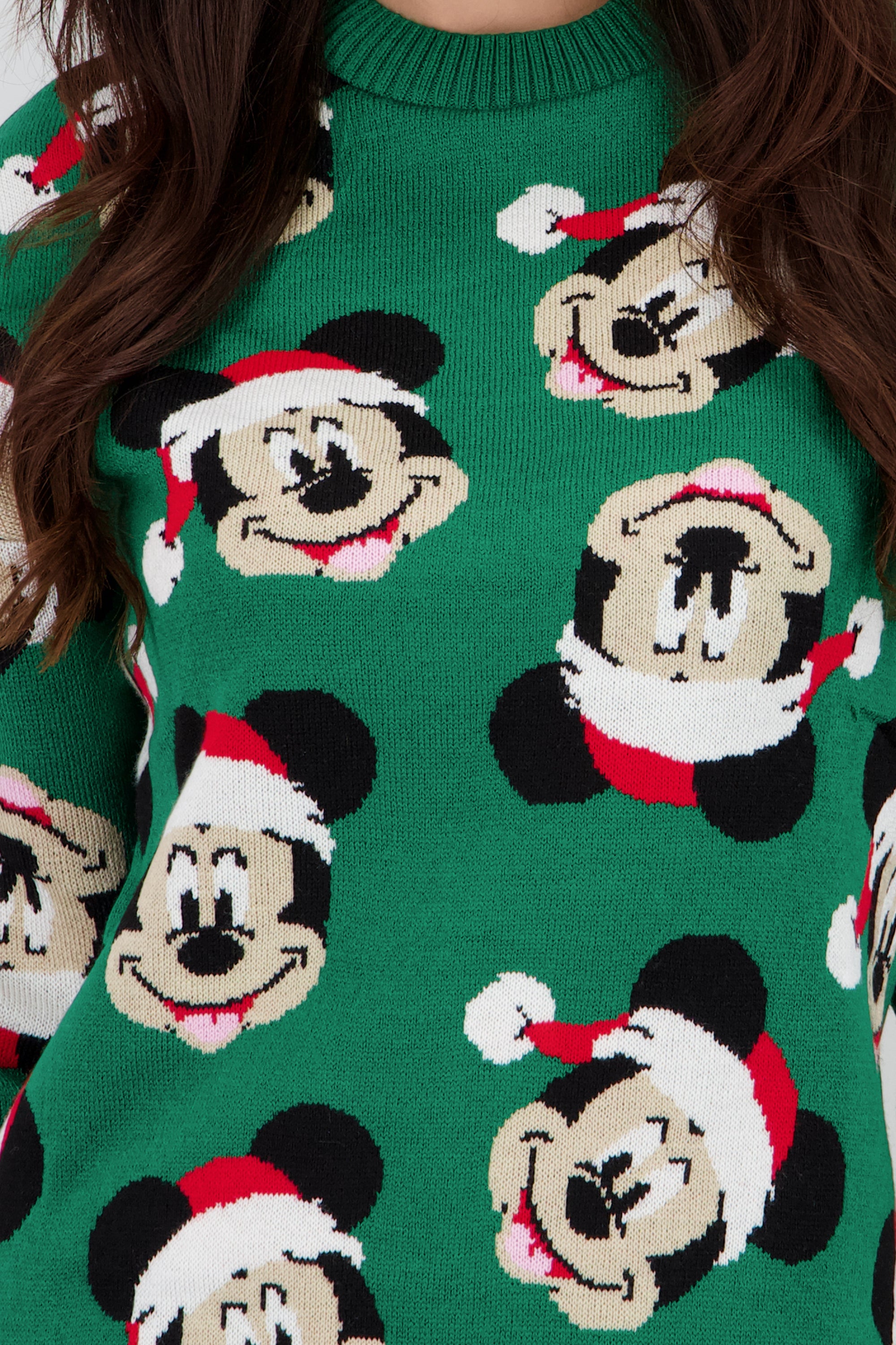 Sueter navideño Mickey caras VERDE COMBO