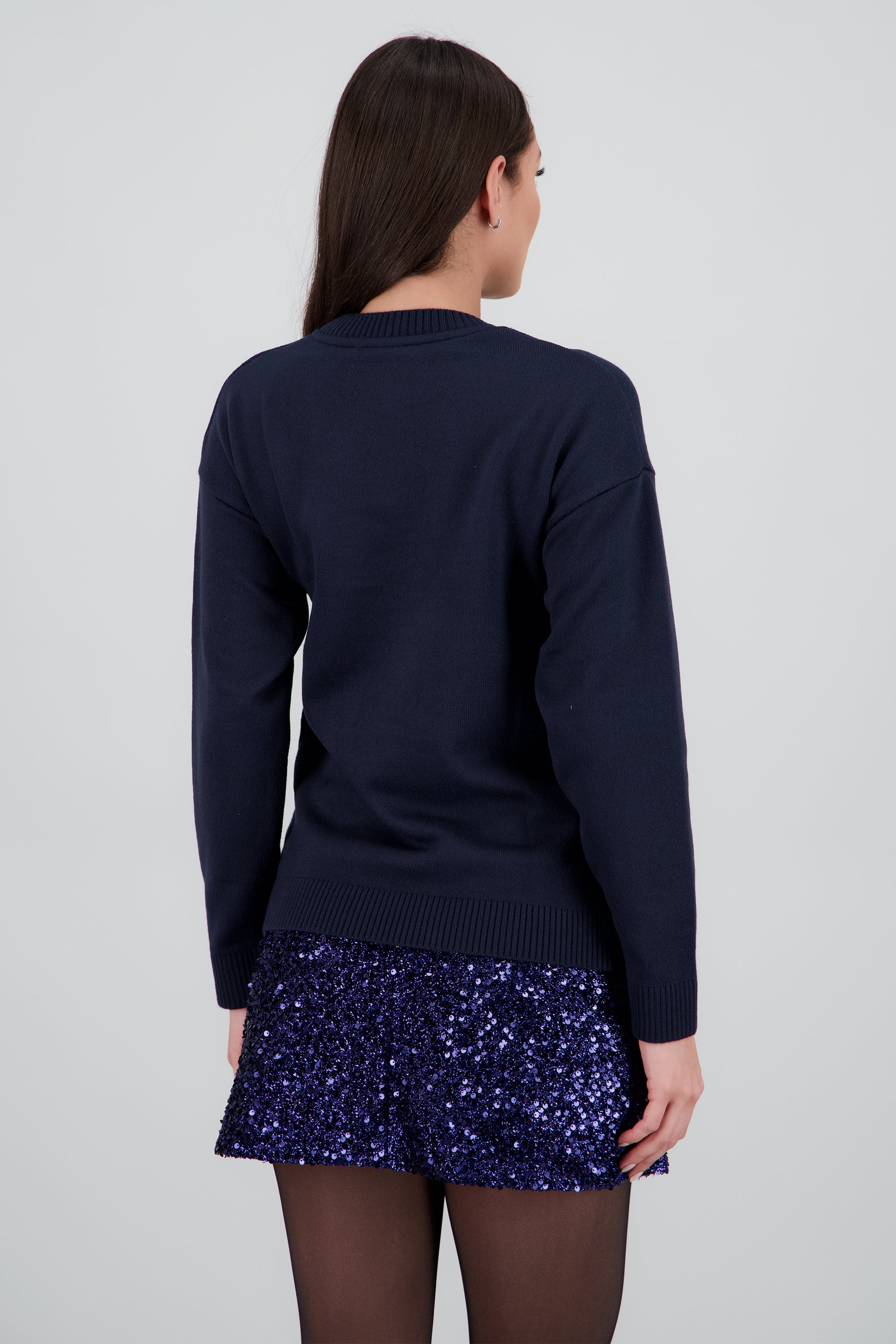 Sueter Stitch gorro navidad MARINO