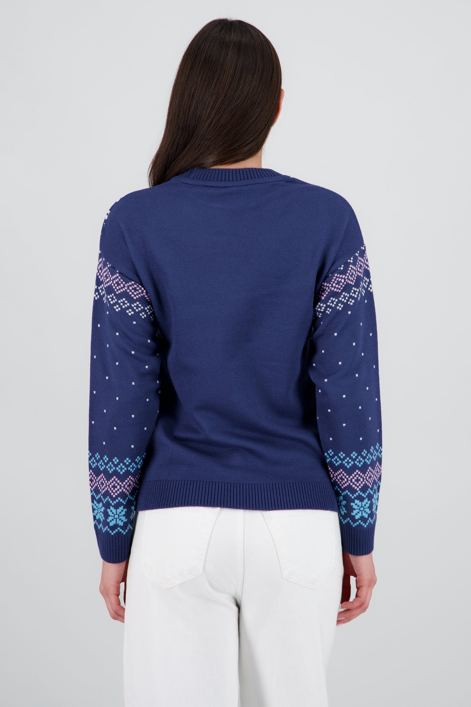 Sueter grecas Stitch navidad AZUL COMBO