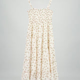 Vestido maxi bordado flores