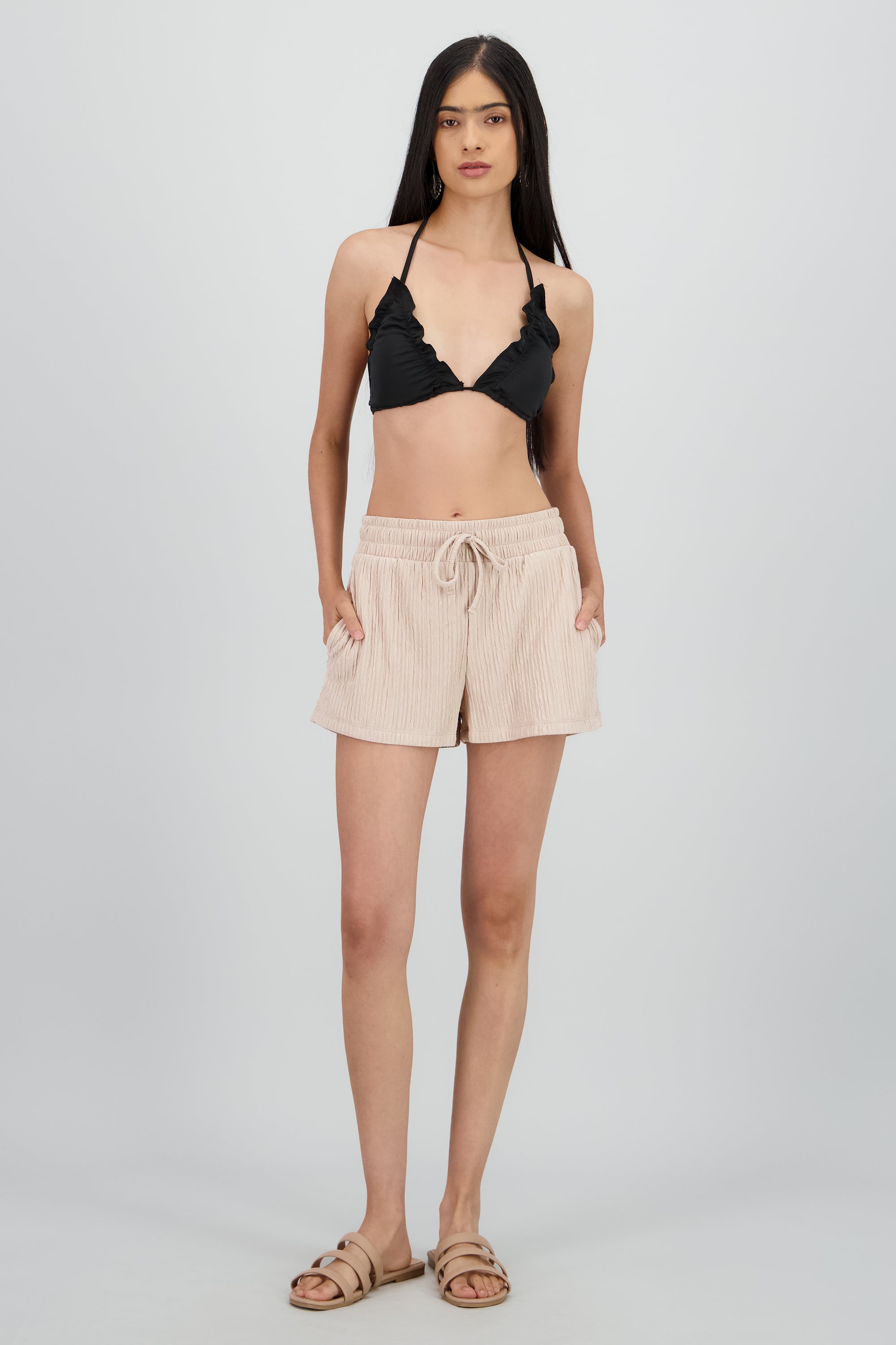 Short textura bandana jareta KHAKI