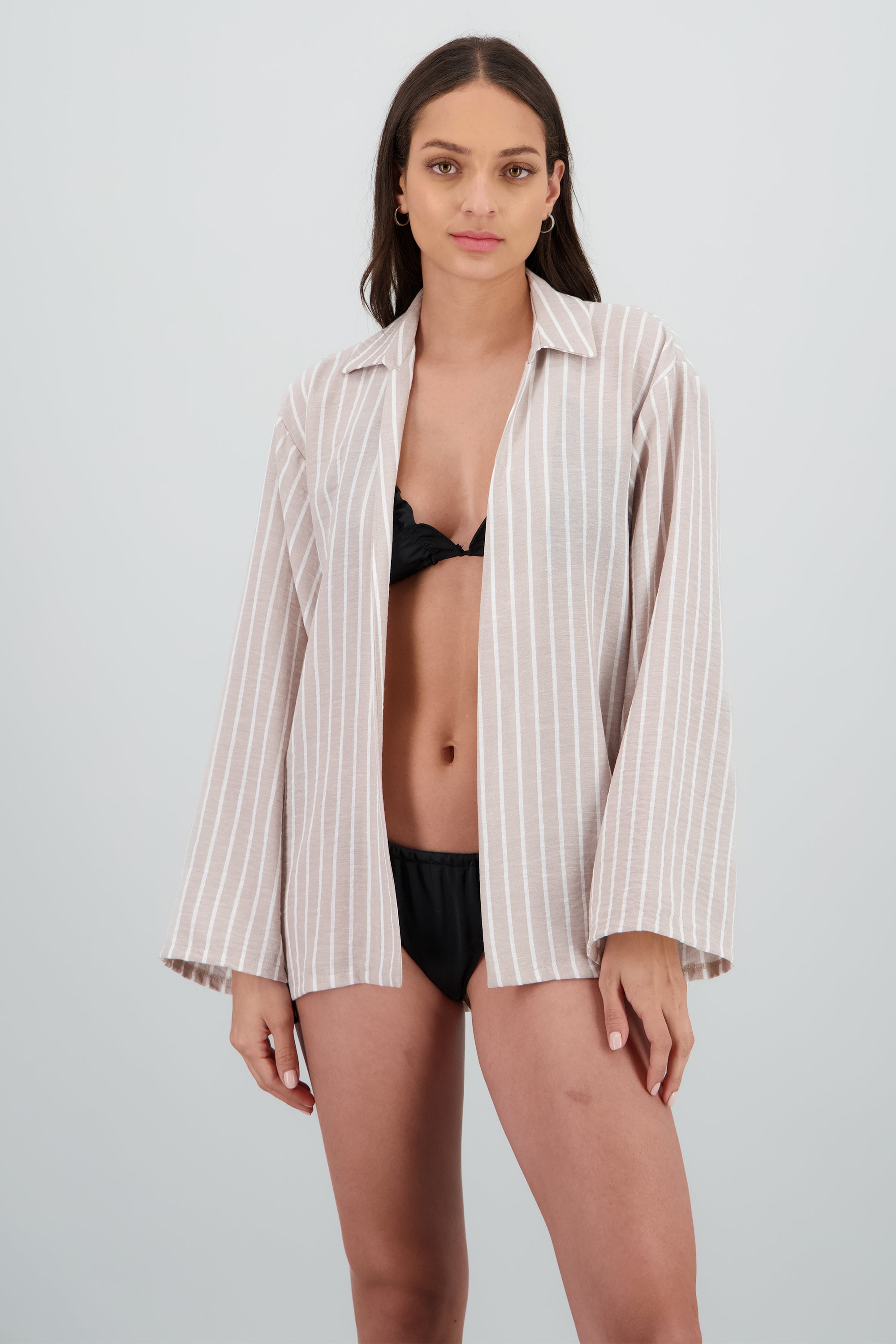 Camisa oversized lineas HUESO