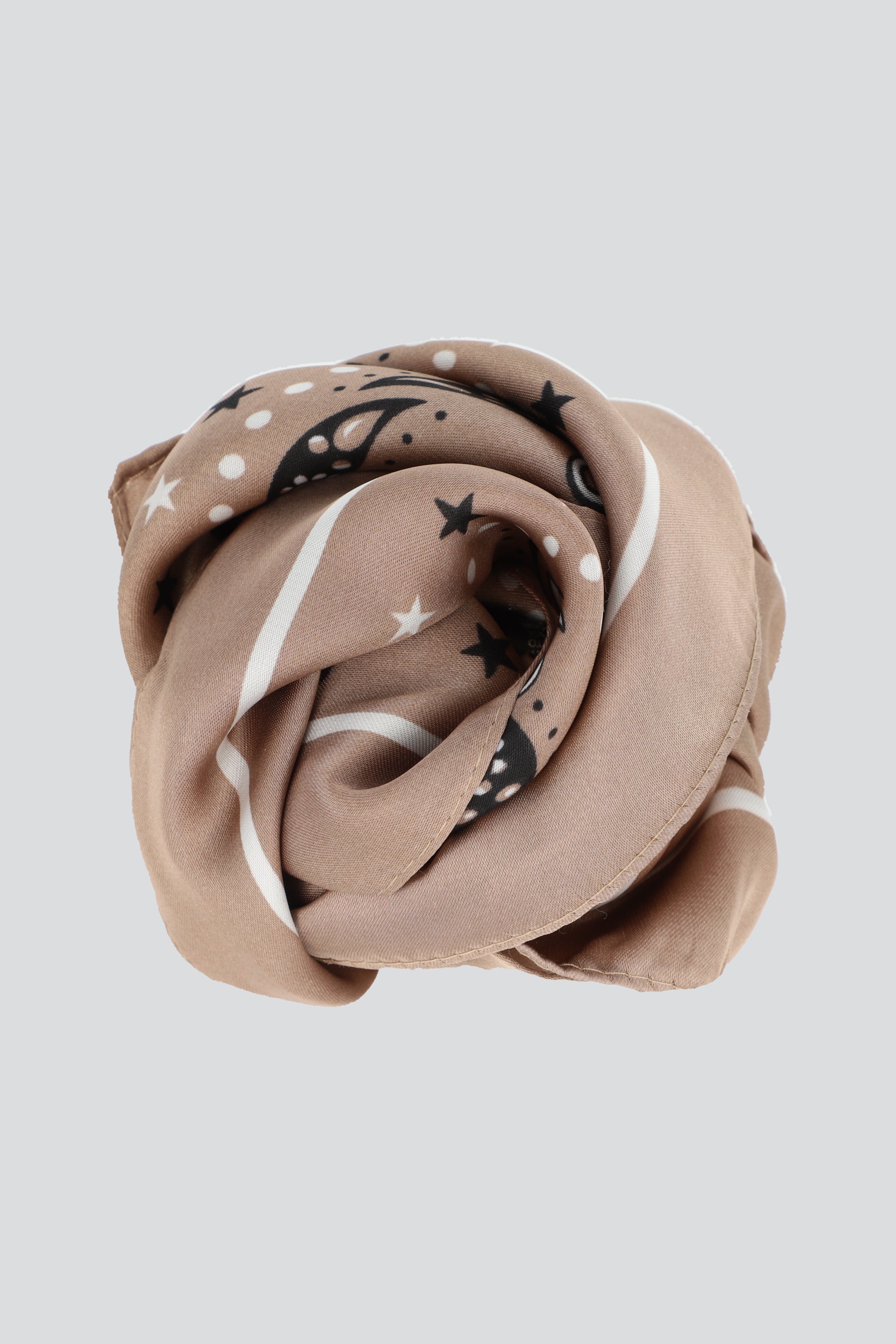 Pañuelo borde paisleys TAUPE