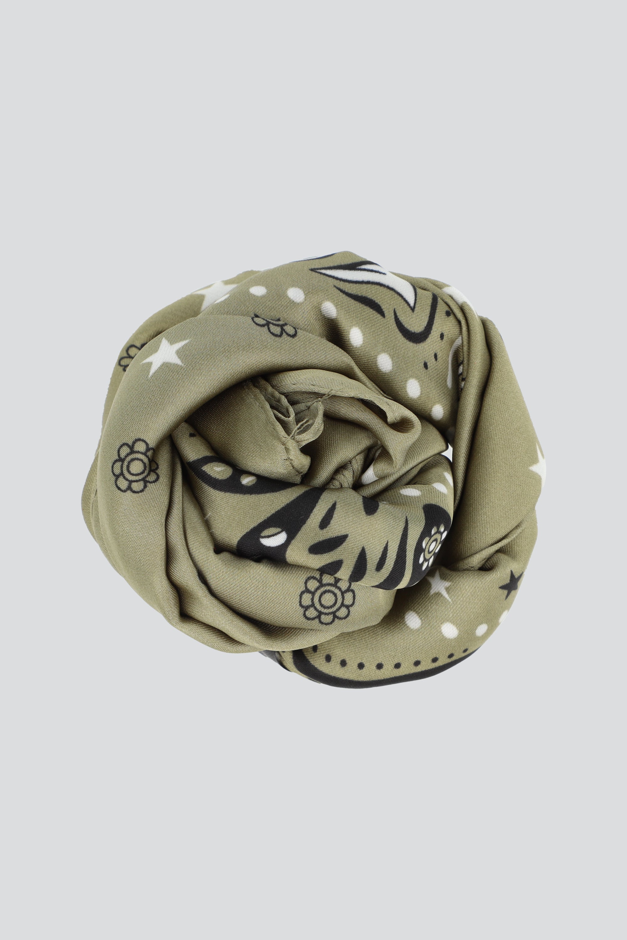 Pañuelo borde paisleys OLIVO