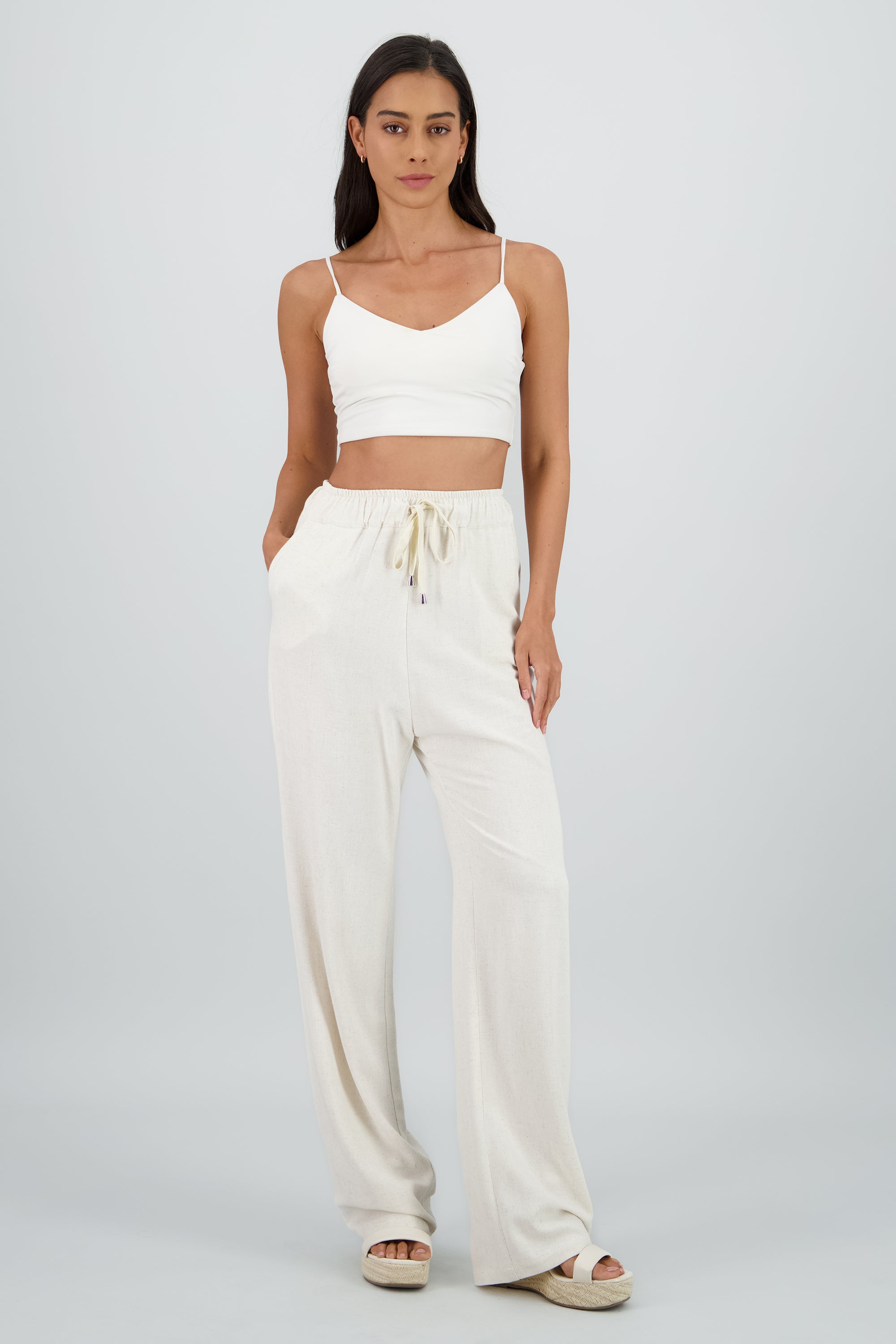 Pantalon detalle jareta BEIGE