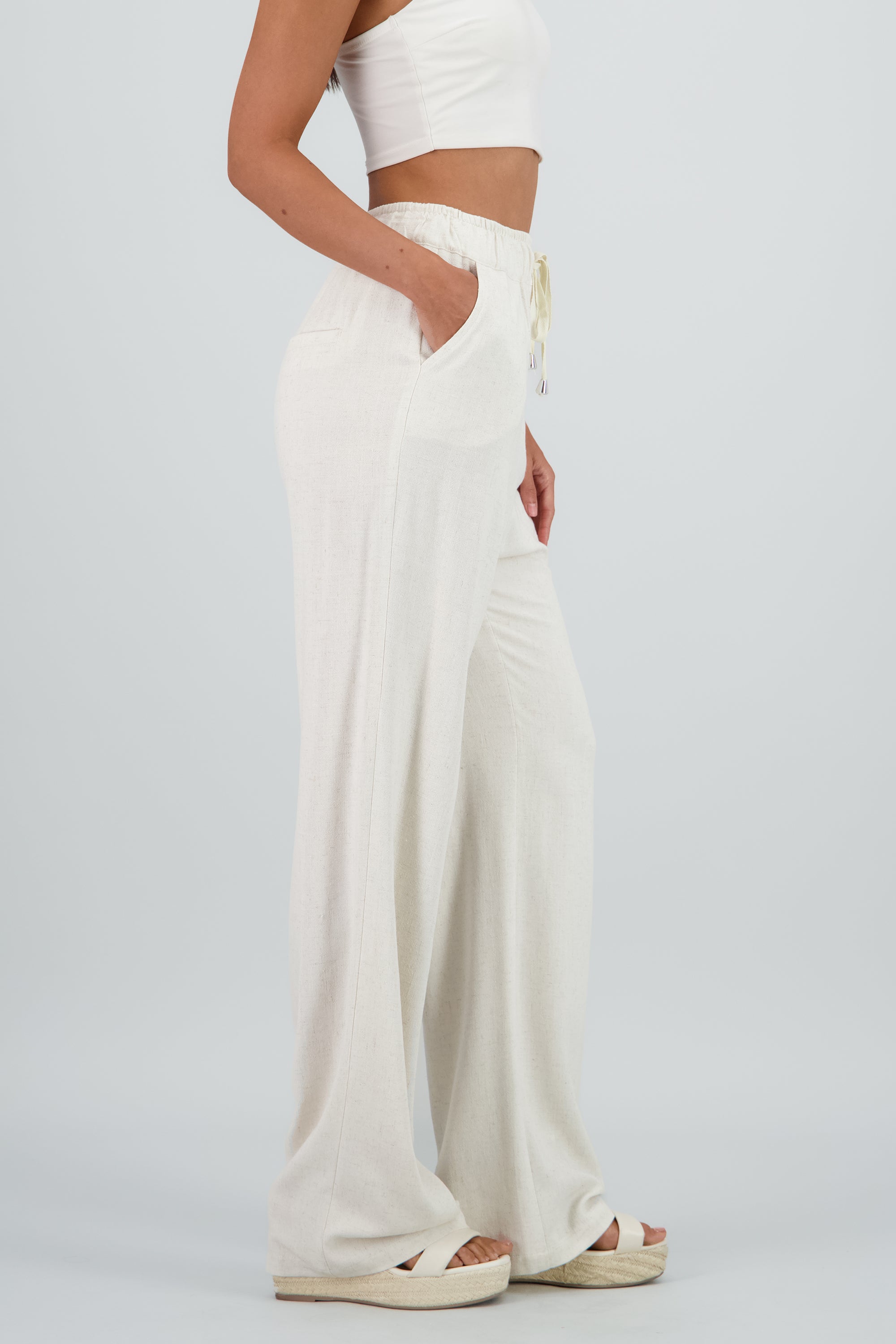 Pantalon detalle jareta BEIGE
