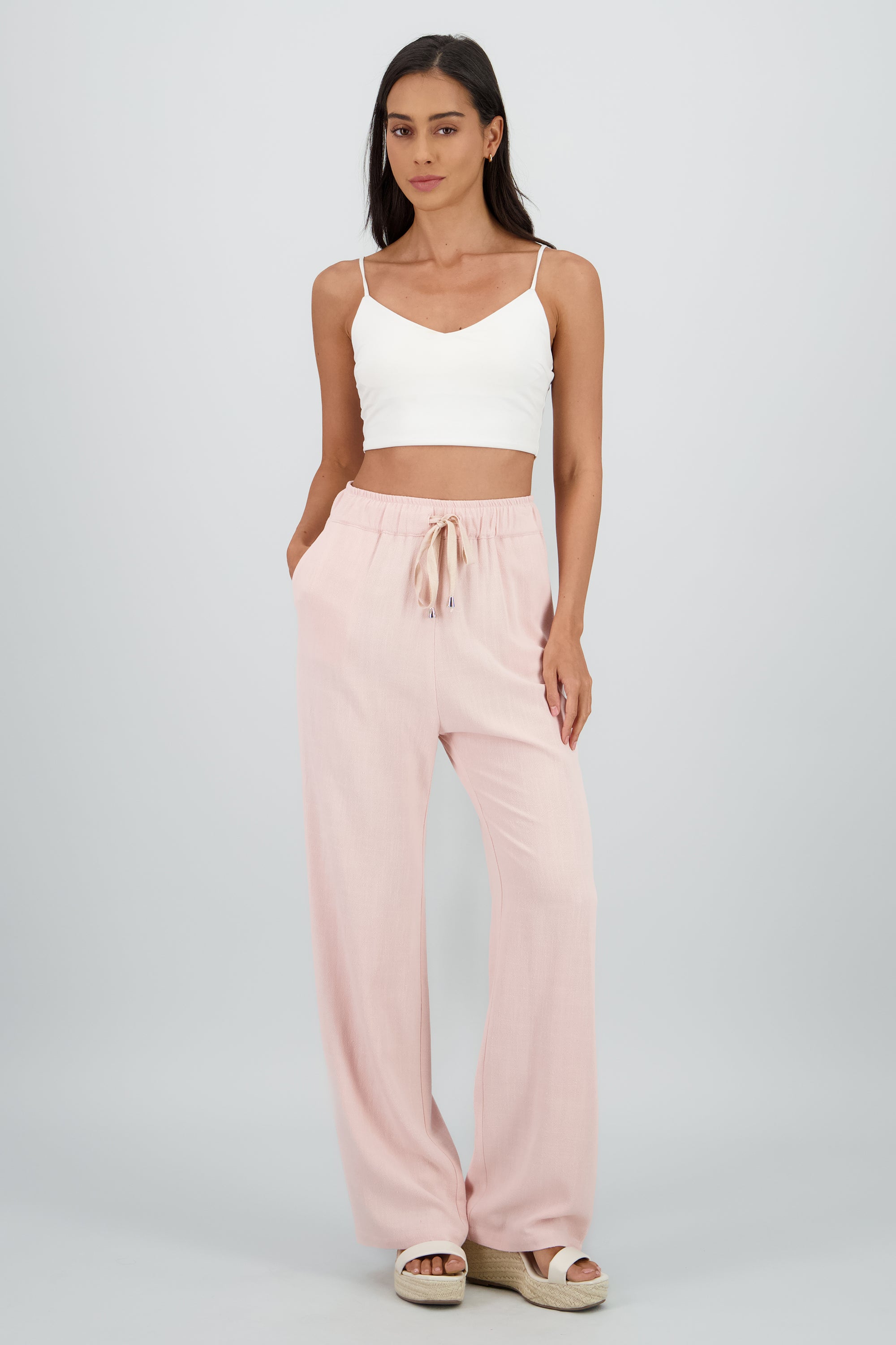 Pantalon detalle jareta PALO DE ROSA