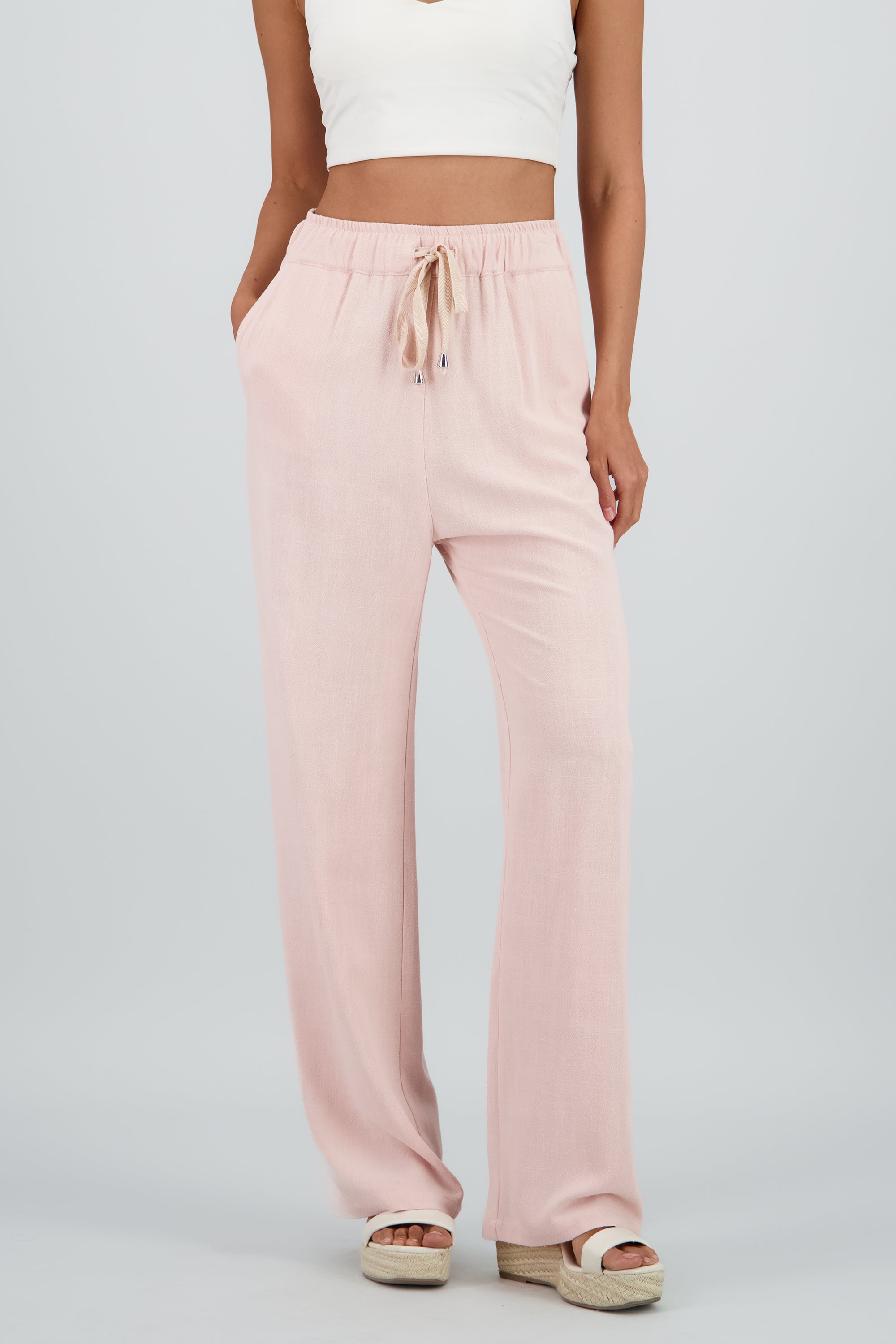 Pantalon detalle jareta PALO DE ROSA