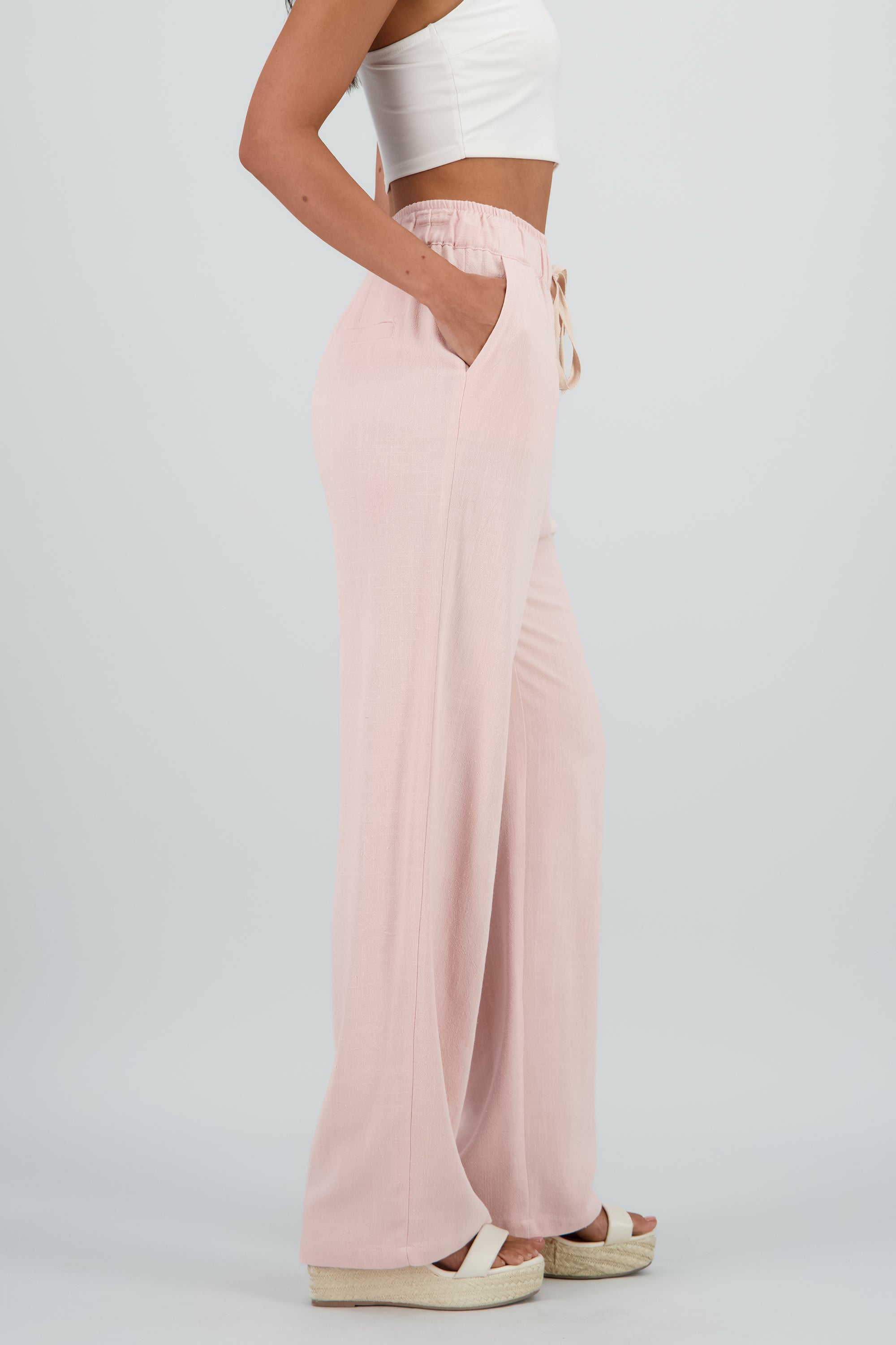 Pantalon detalle jareta PALO DE ROSA