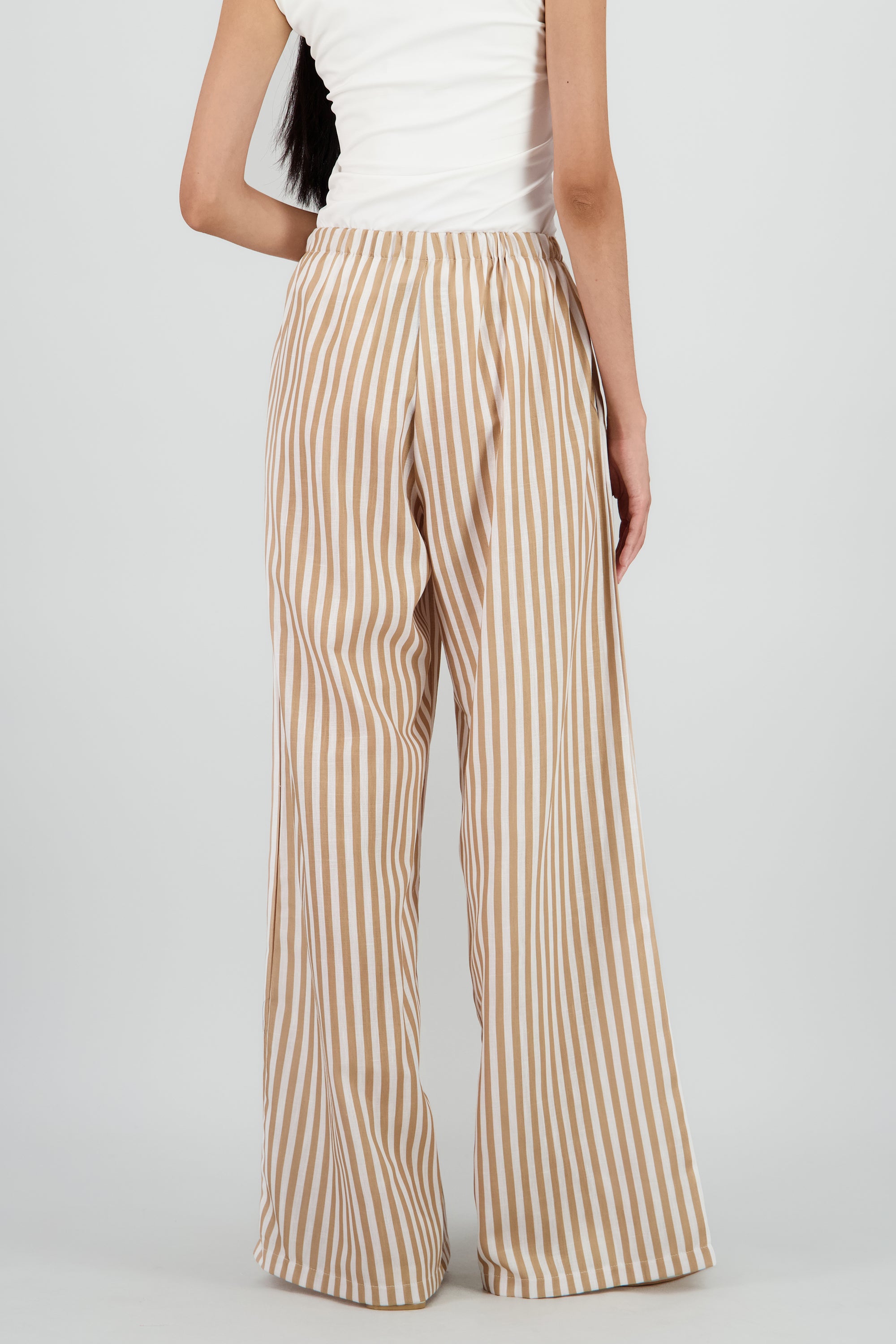 Pantalon lino rayas CAFE COMBO