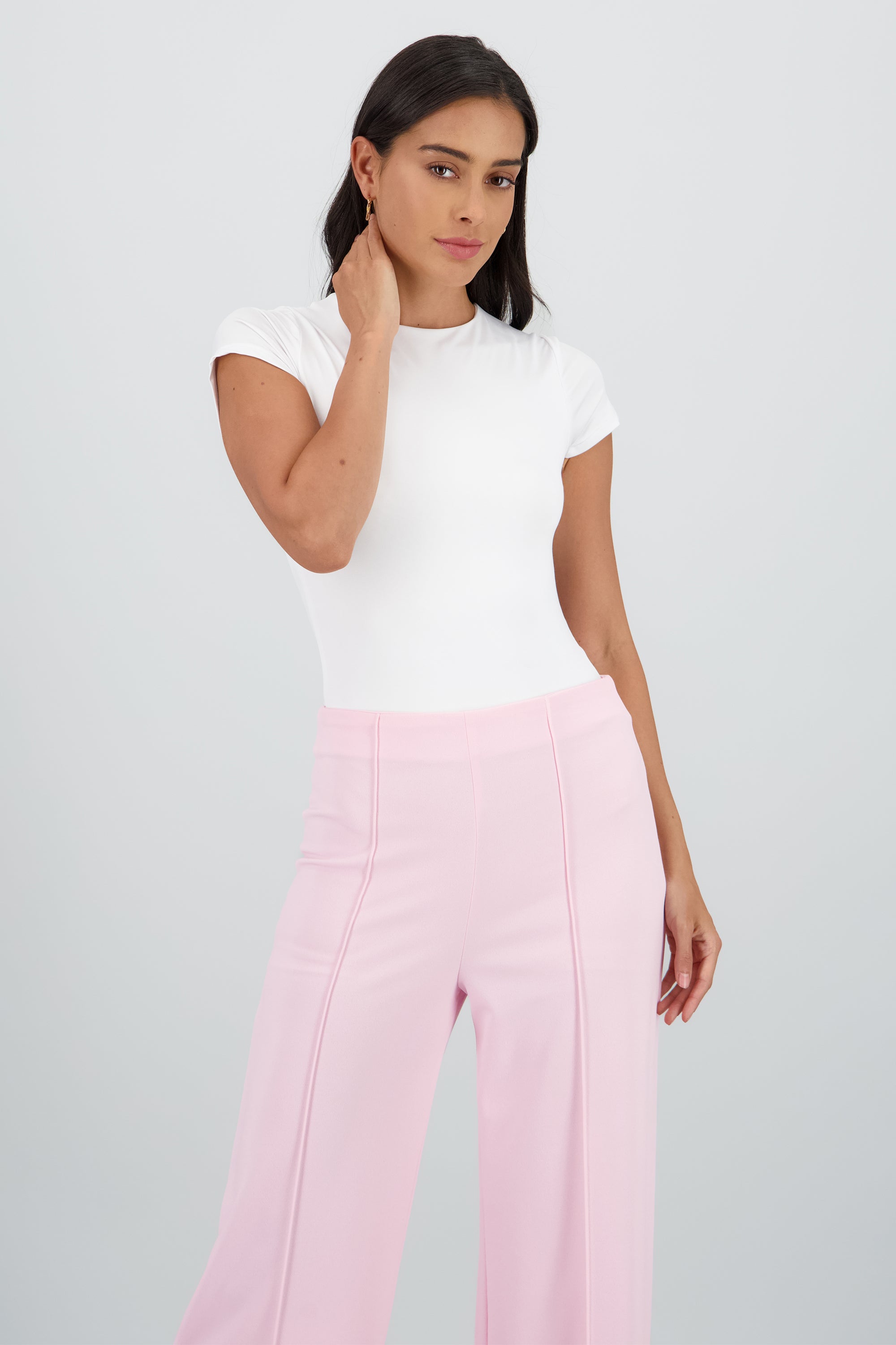 Bodysuit manga corta cuello redondo BLANCO