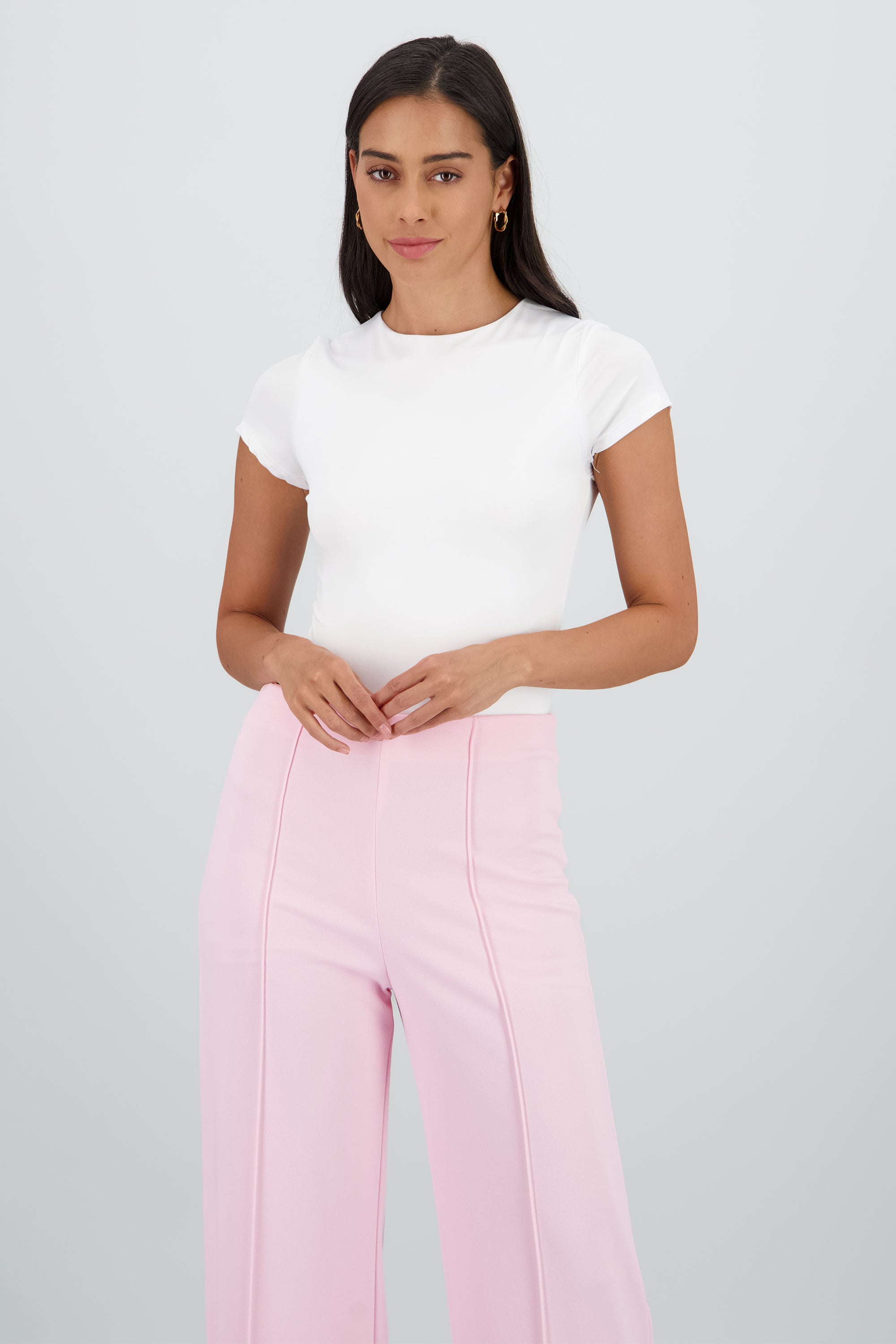 Bodysuit manga corta cuello redondo BLANCO