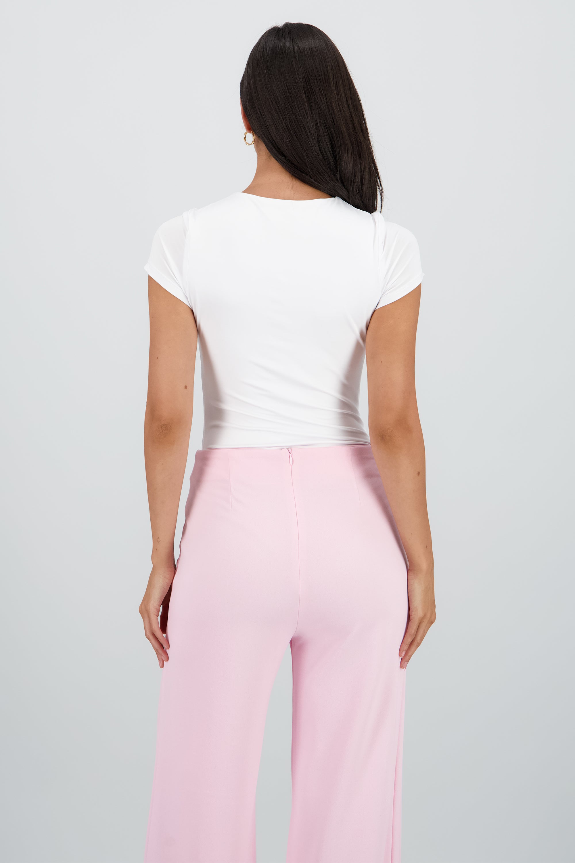 Bodysuit manga corta cuello redondo BLANCO