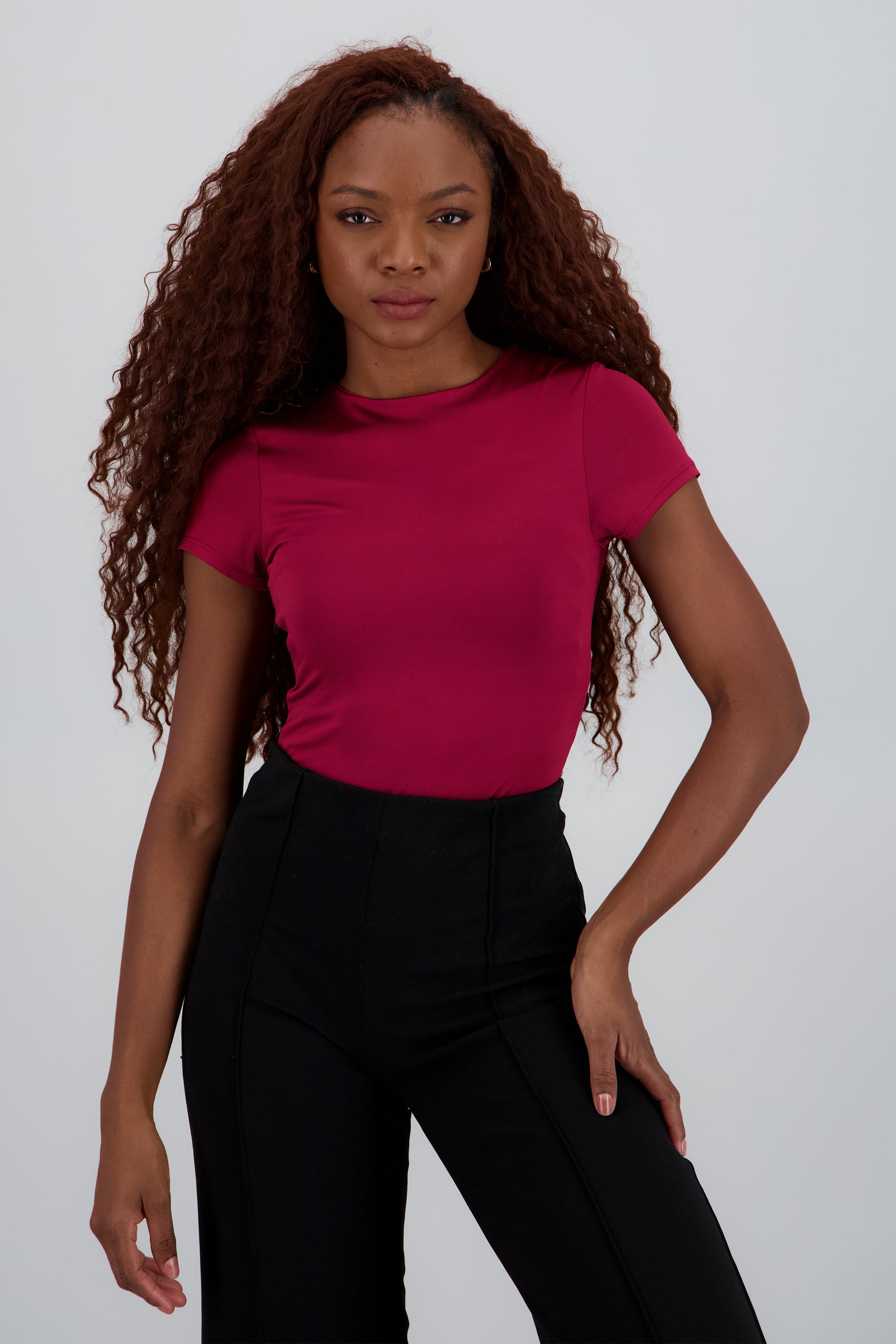 Bodysuit manga corta cuello redondo CIRUELA