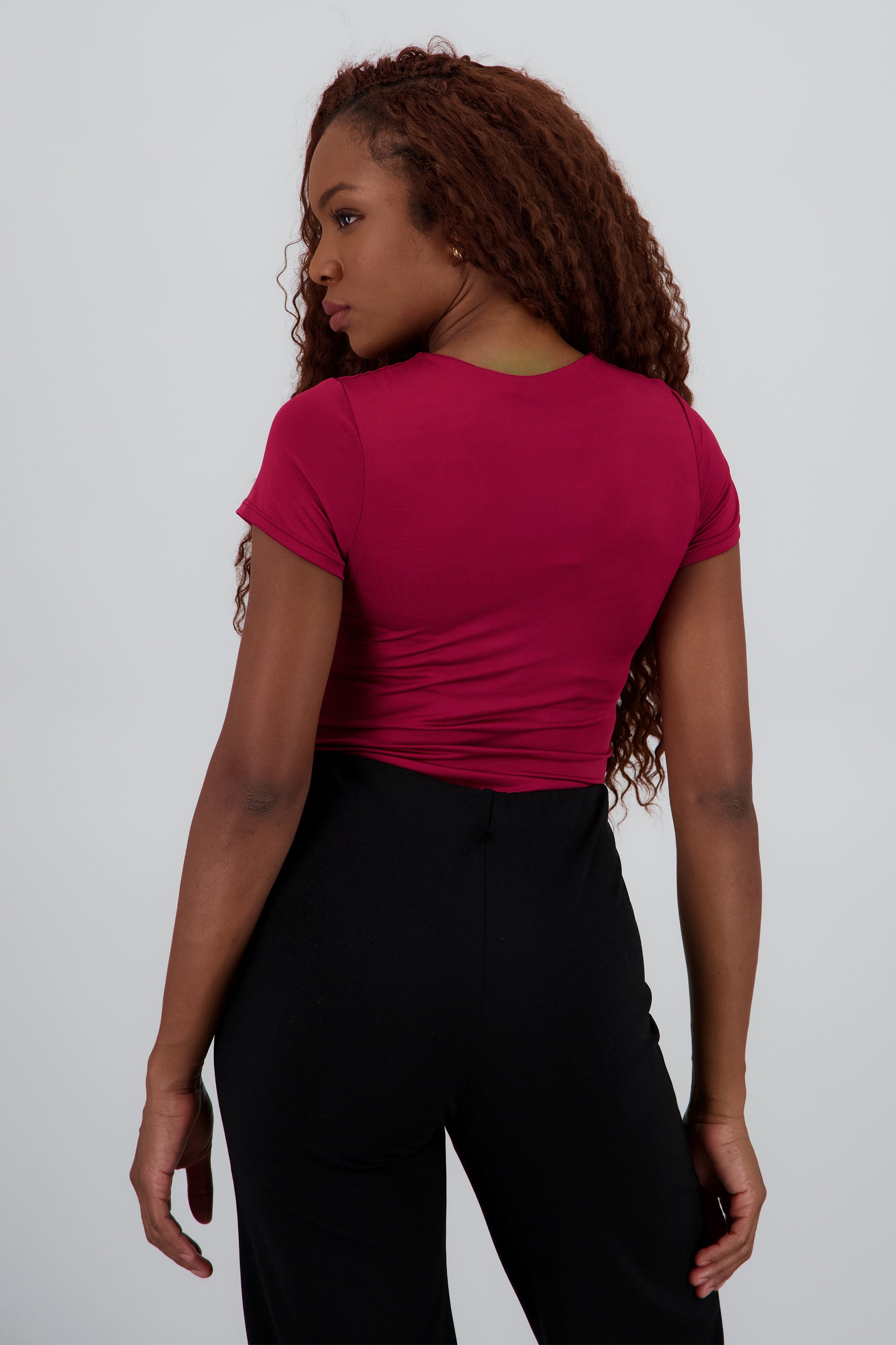 Bodysuit manga corta cuello redondo CIRUELA