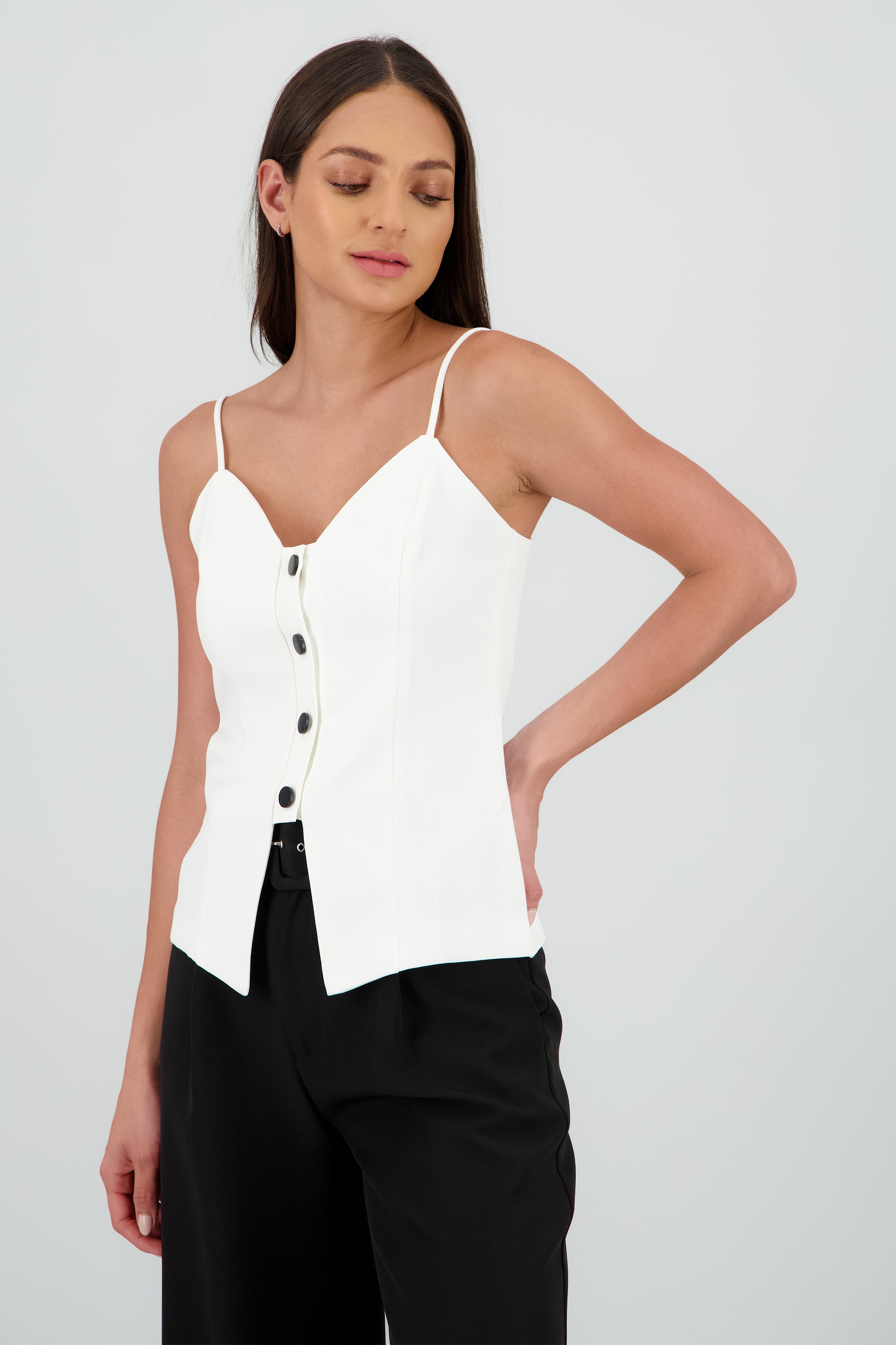 Top tirantes crepe BLANCO