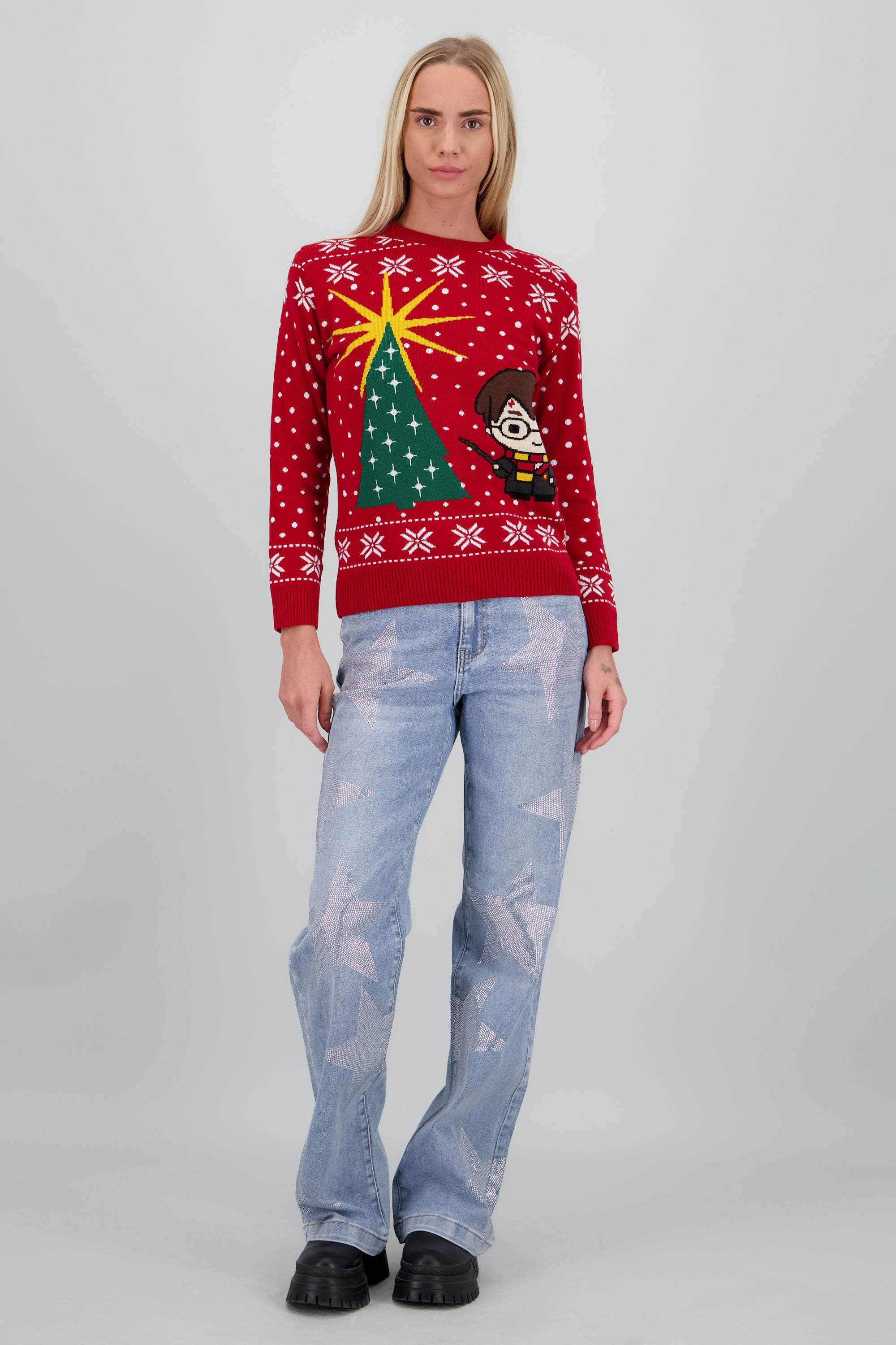 Sueter navidad Harry Potter cartoon ROJO COMBO