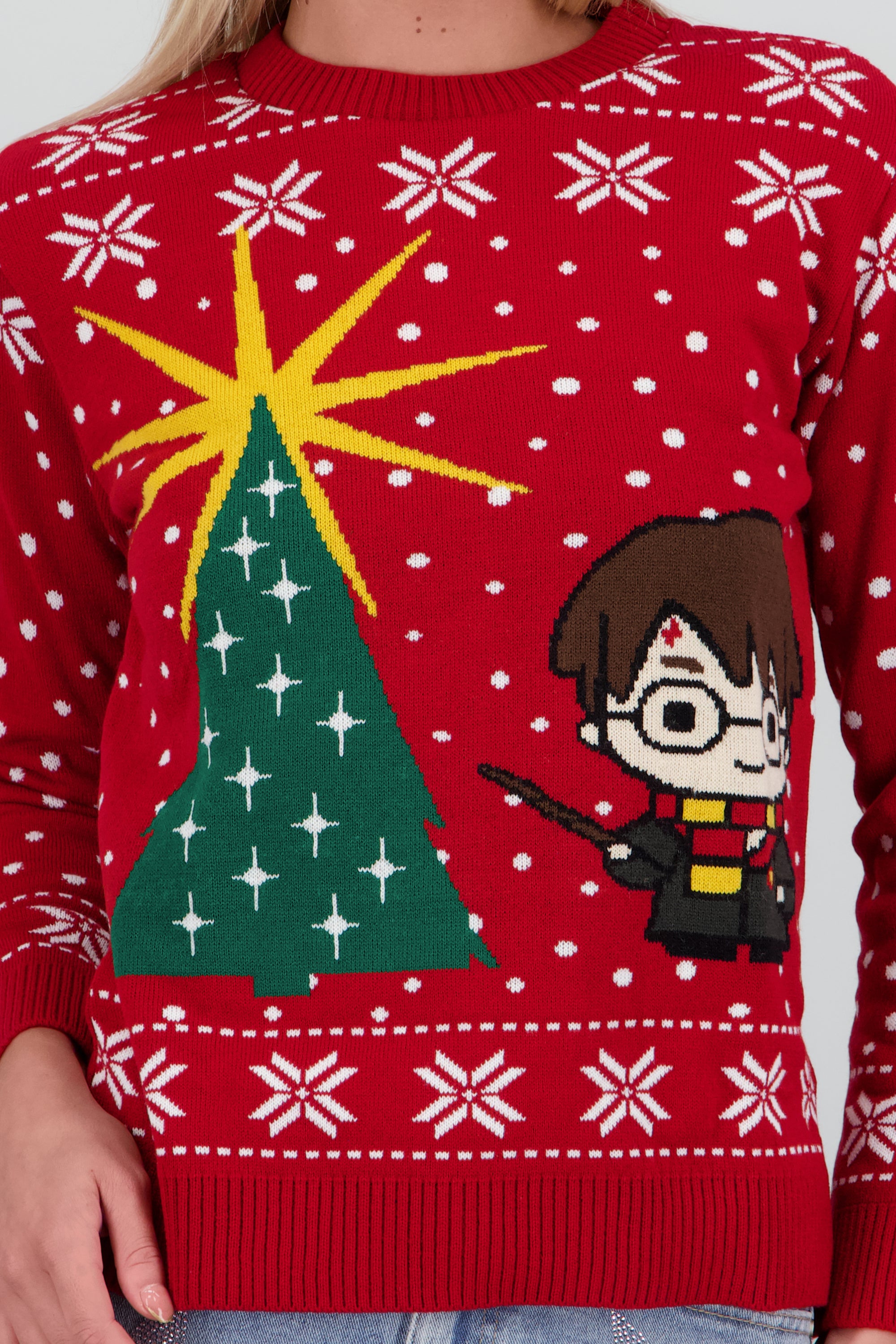 Sueter navidad Harry Potter cartoon ROJO COMBO