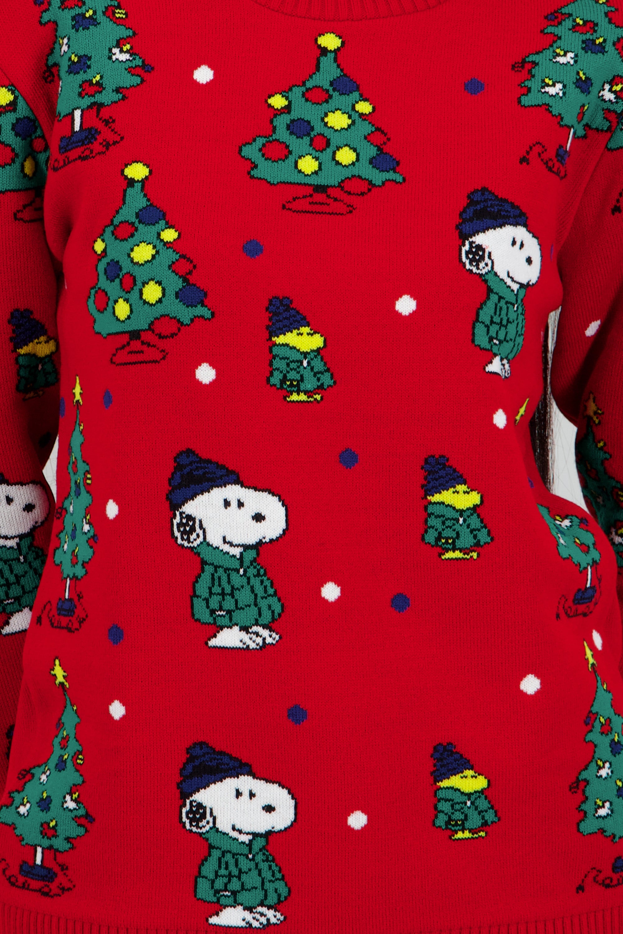 Sueter contraste Snoopy arbolito ROJO COMBO