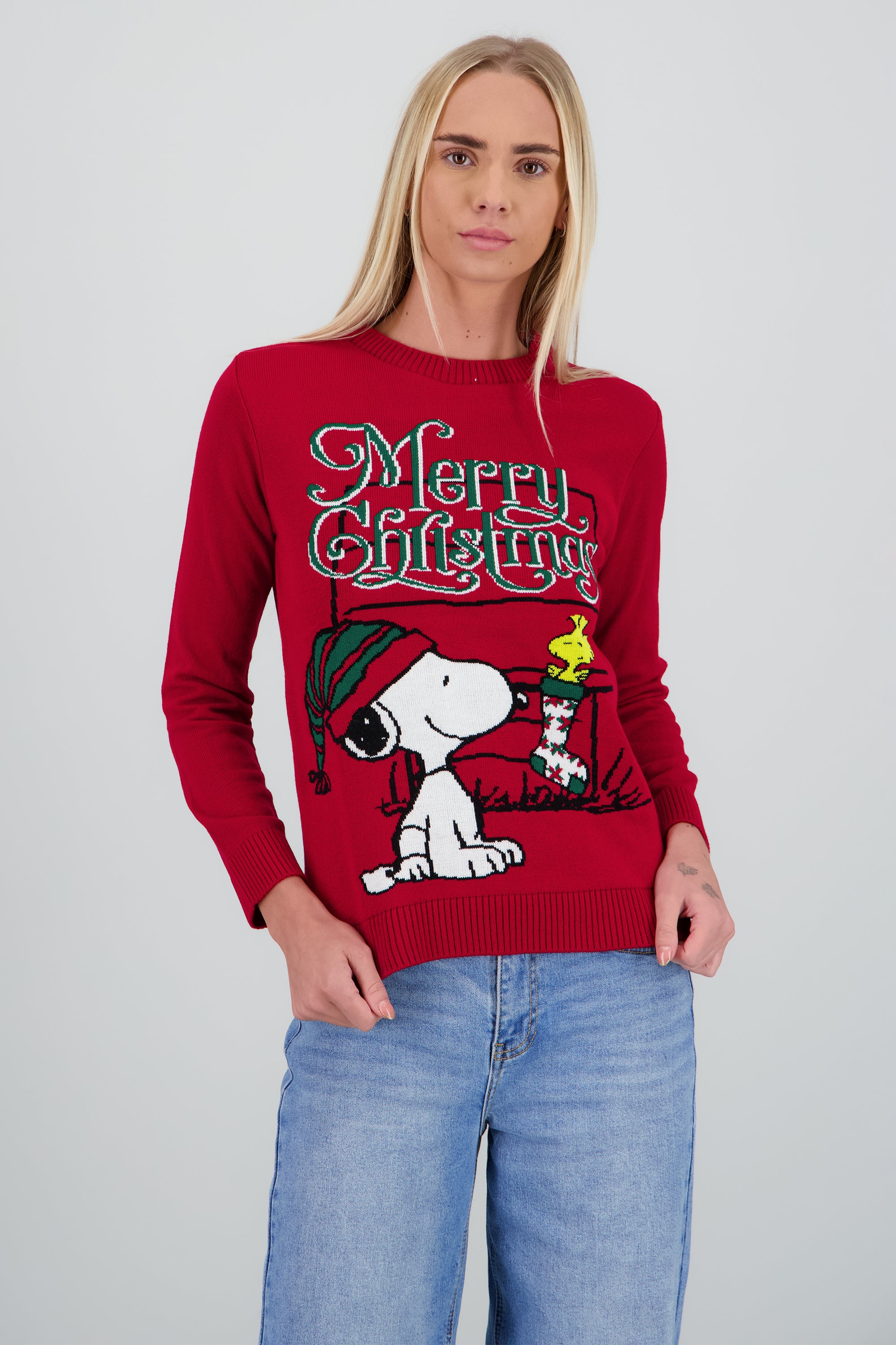 Sueter Snoopy merry christmas ROJO