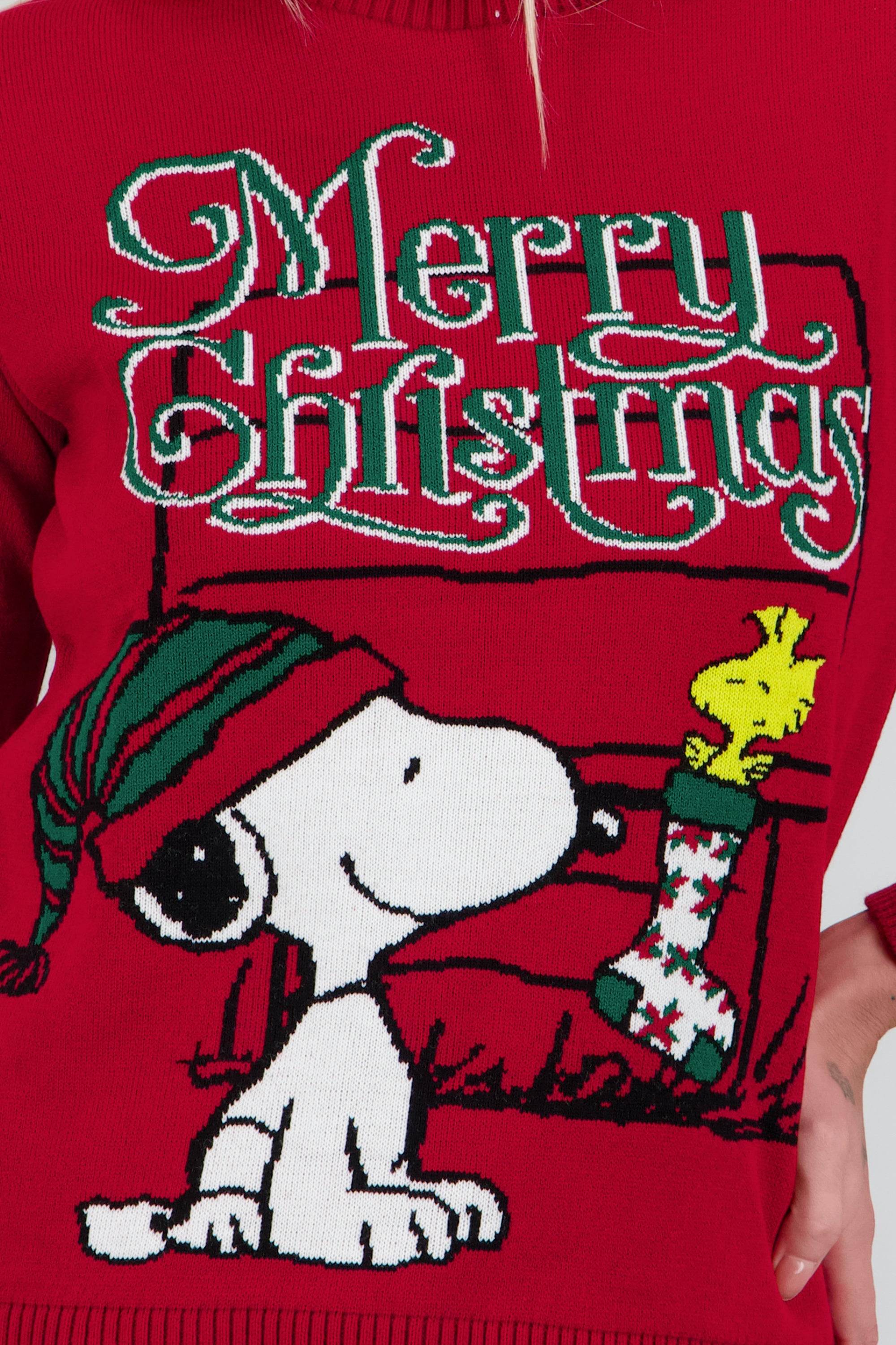 Sueter Snoopy merry christmas ROJO