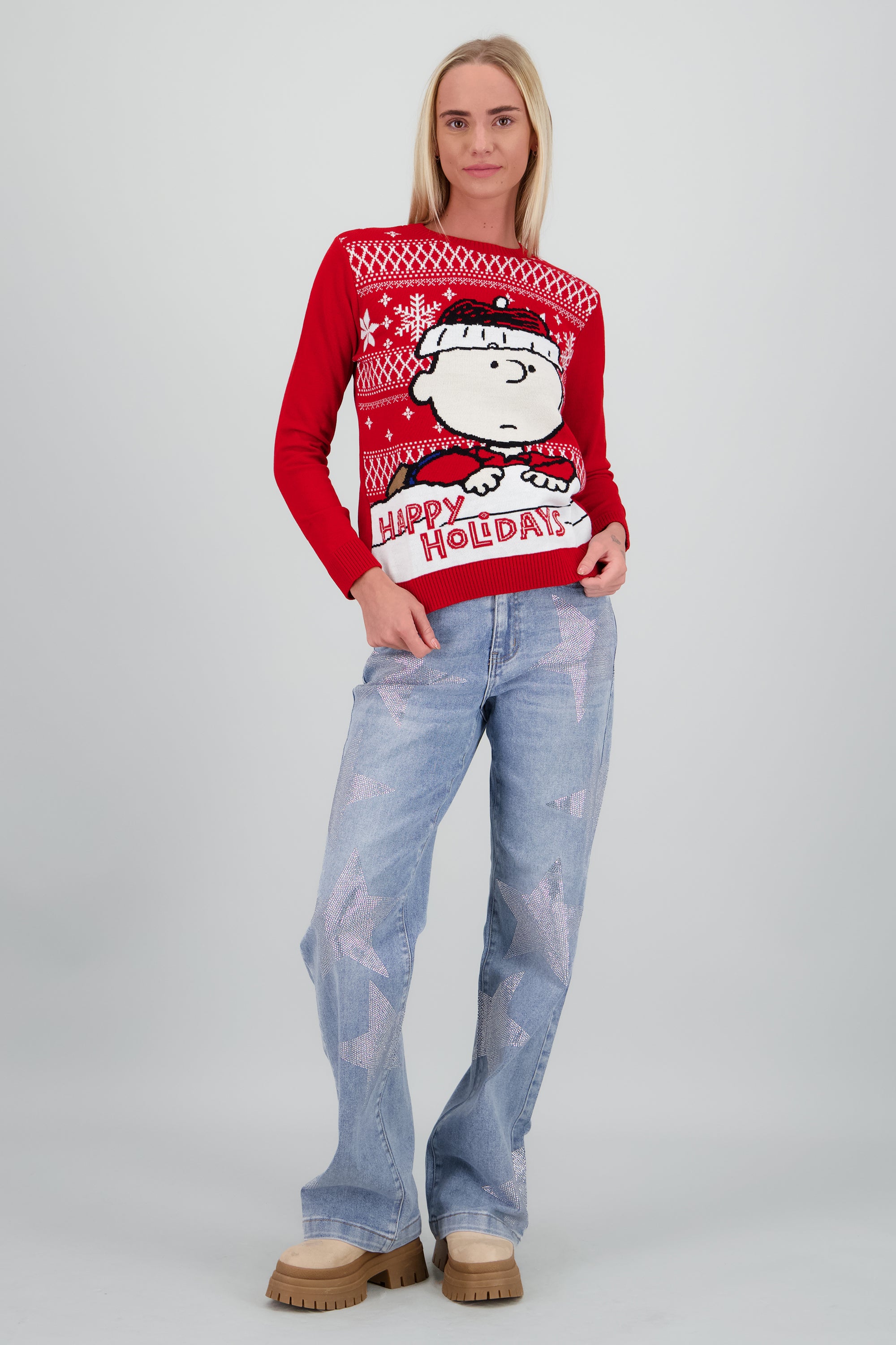 Sueter Charlie Brown navidad ROJO COMBO
