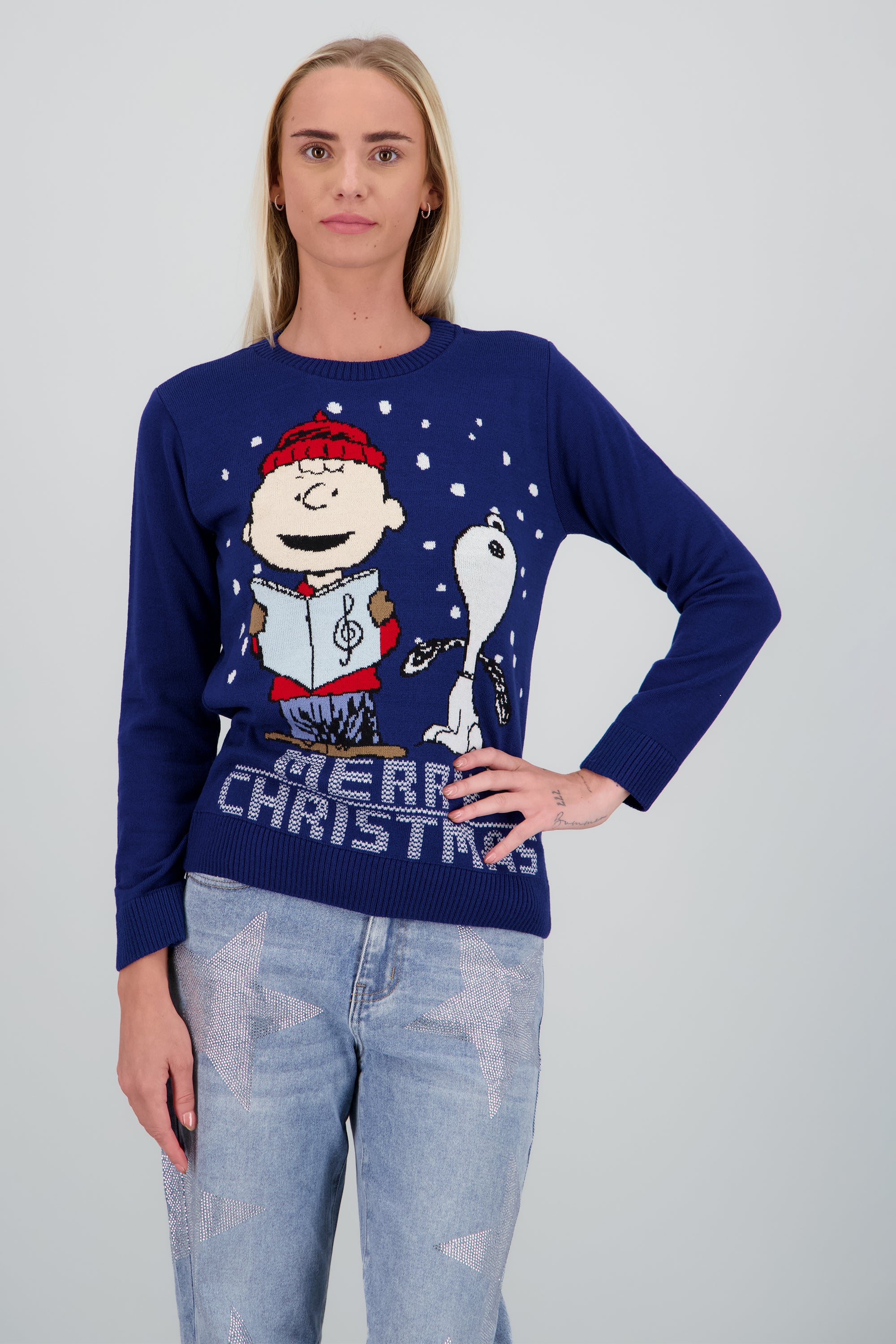 Sueter Snoopy Charlie Brown nieve AZUL COMBO