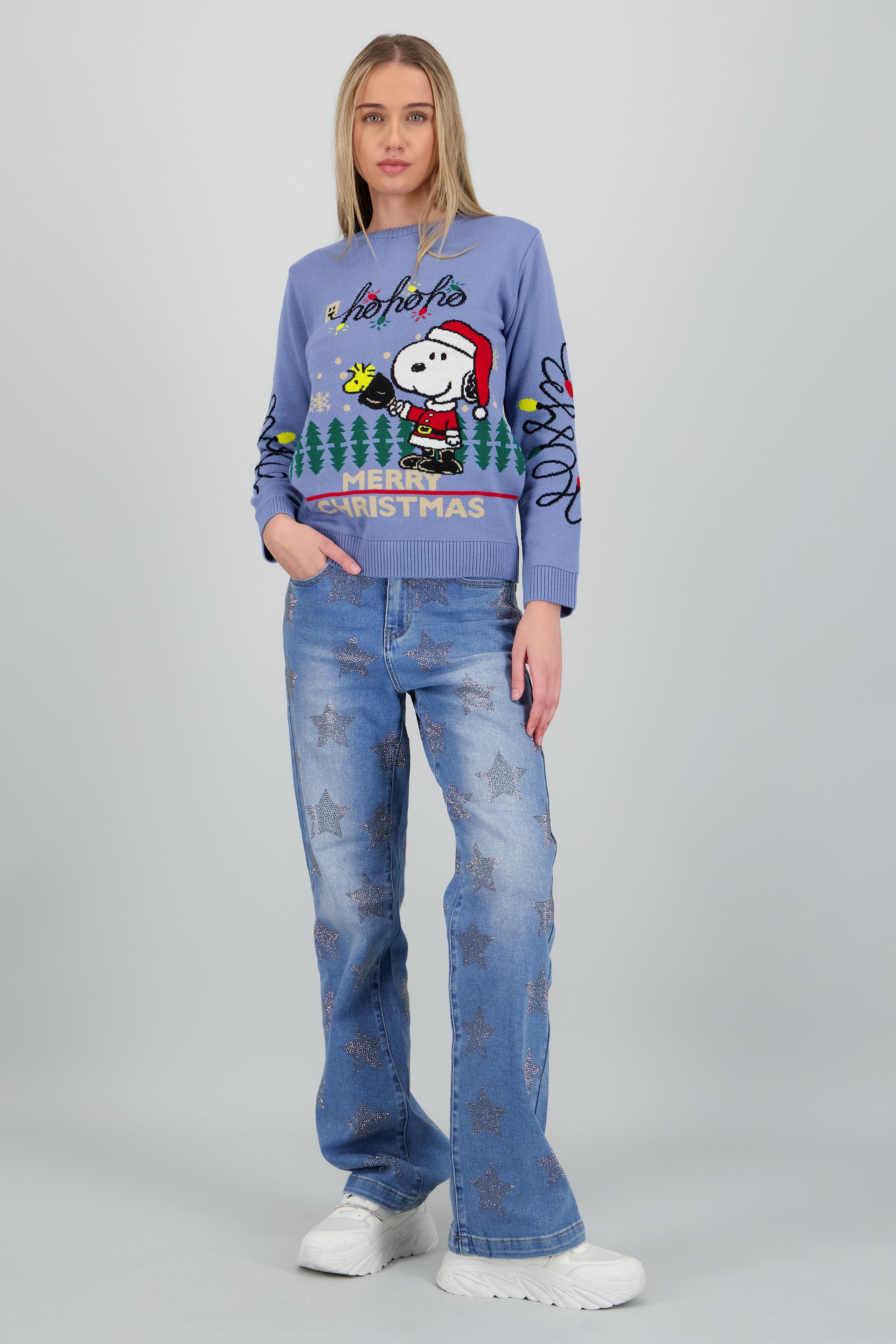 Sueter Snoopy santa ho ho ho AZUL COMBO