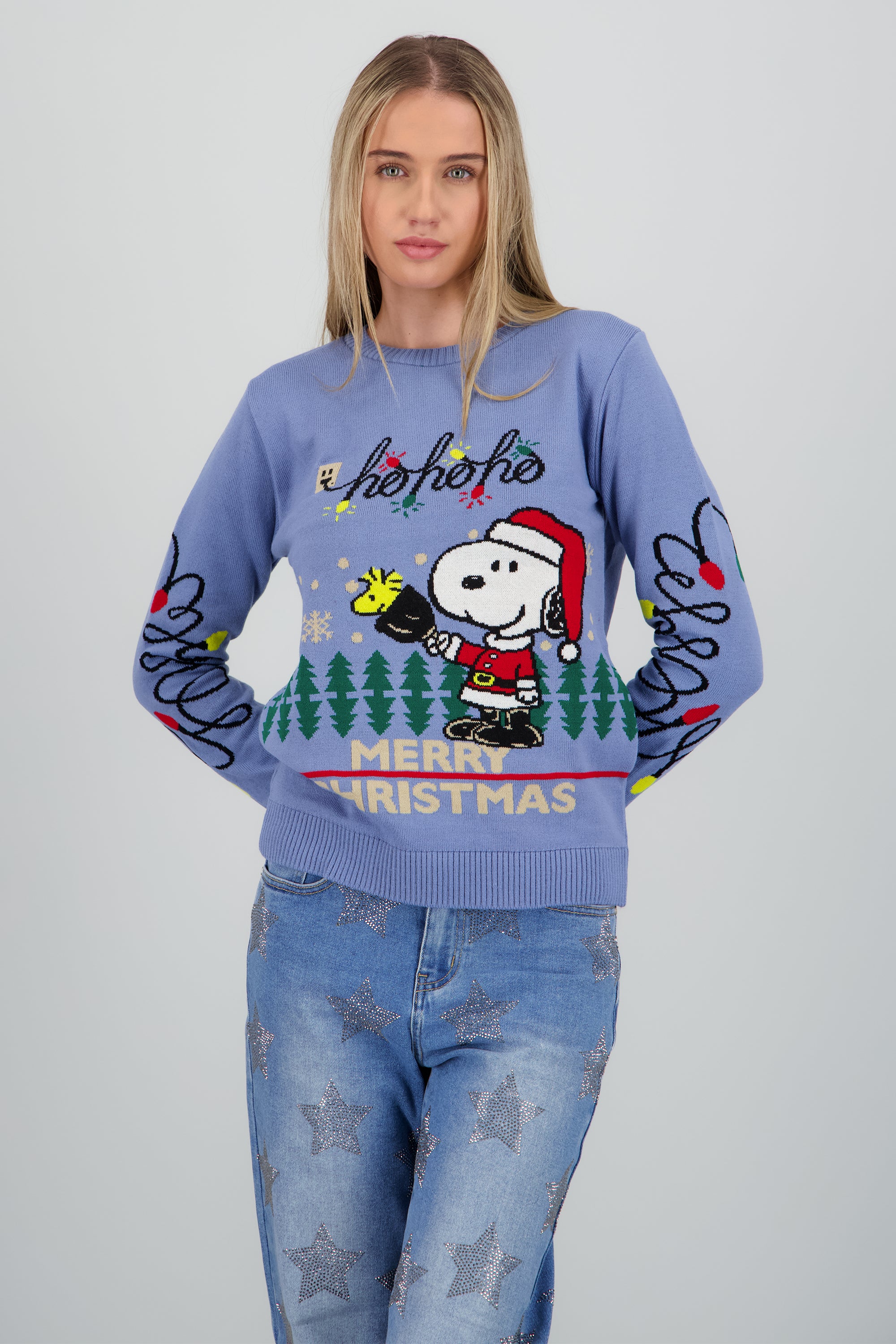 Sueter Snoopy santa ho ho ho AZUL COMBO