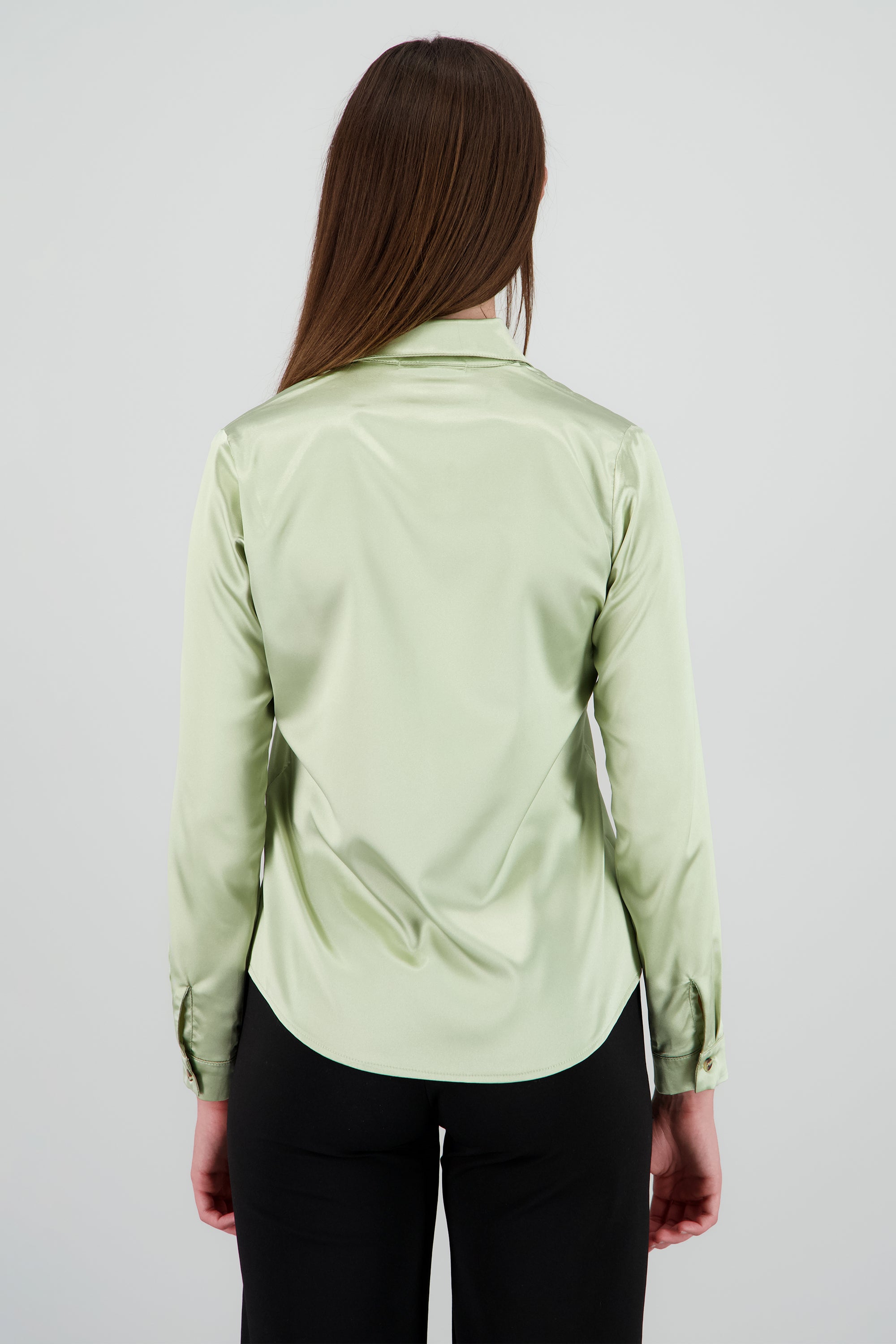 Camisa manga larga cuello detalle satinado SAGE