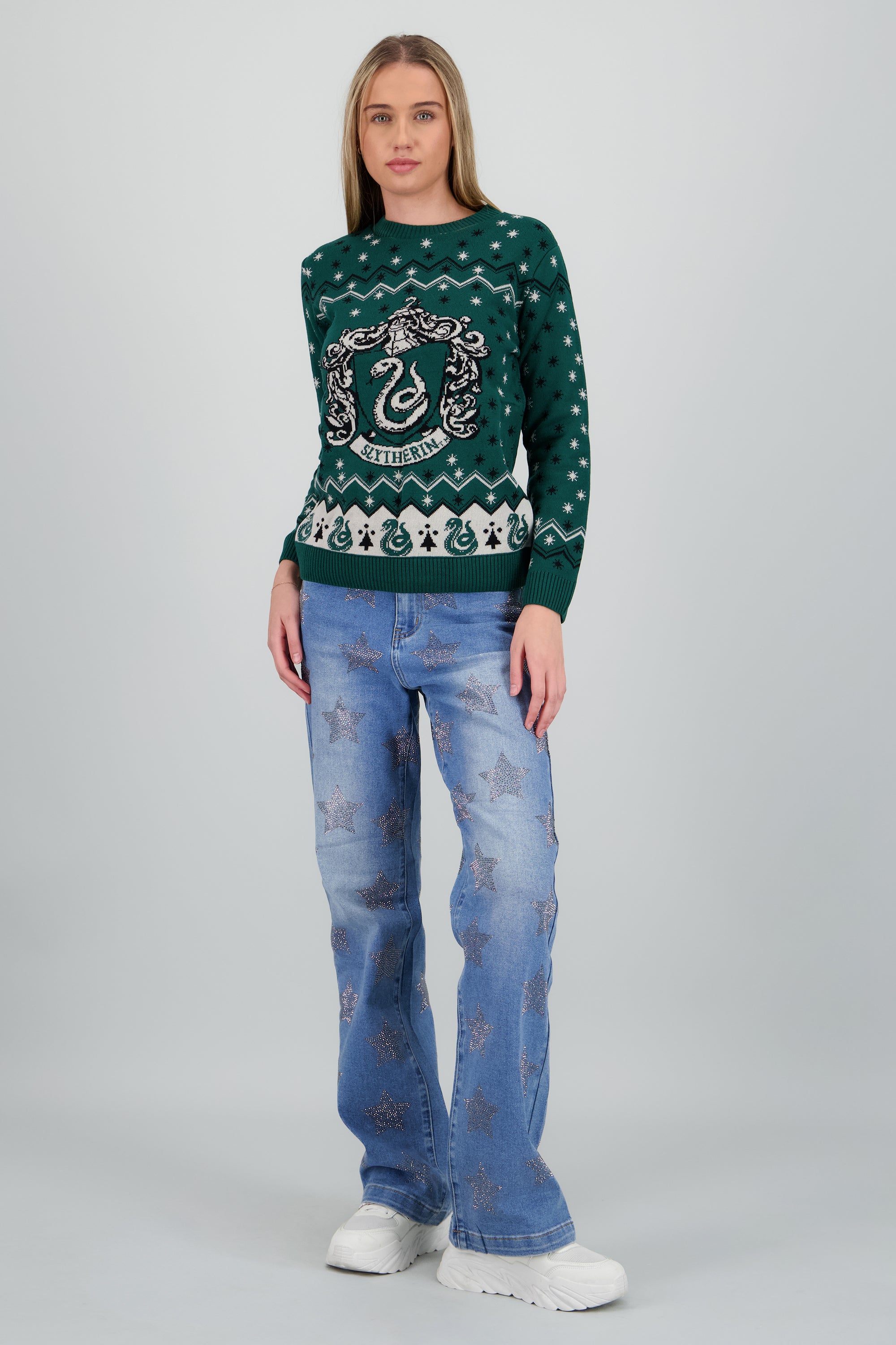 Sueter navideño Slytherin VERDE COMBO