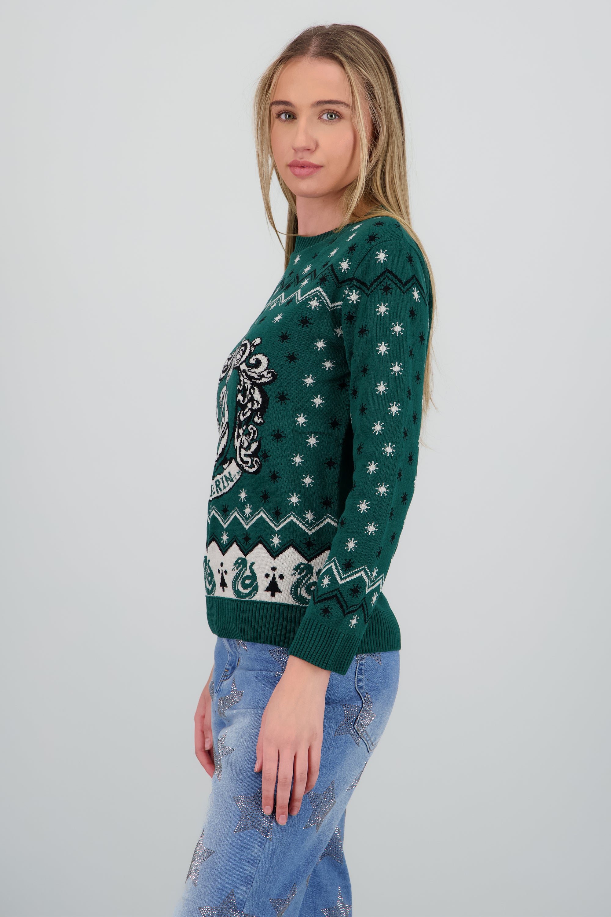Sueter navideño Slytherin VERDE COMBO