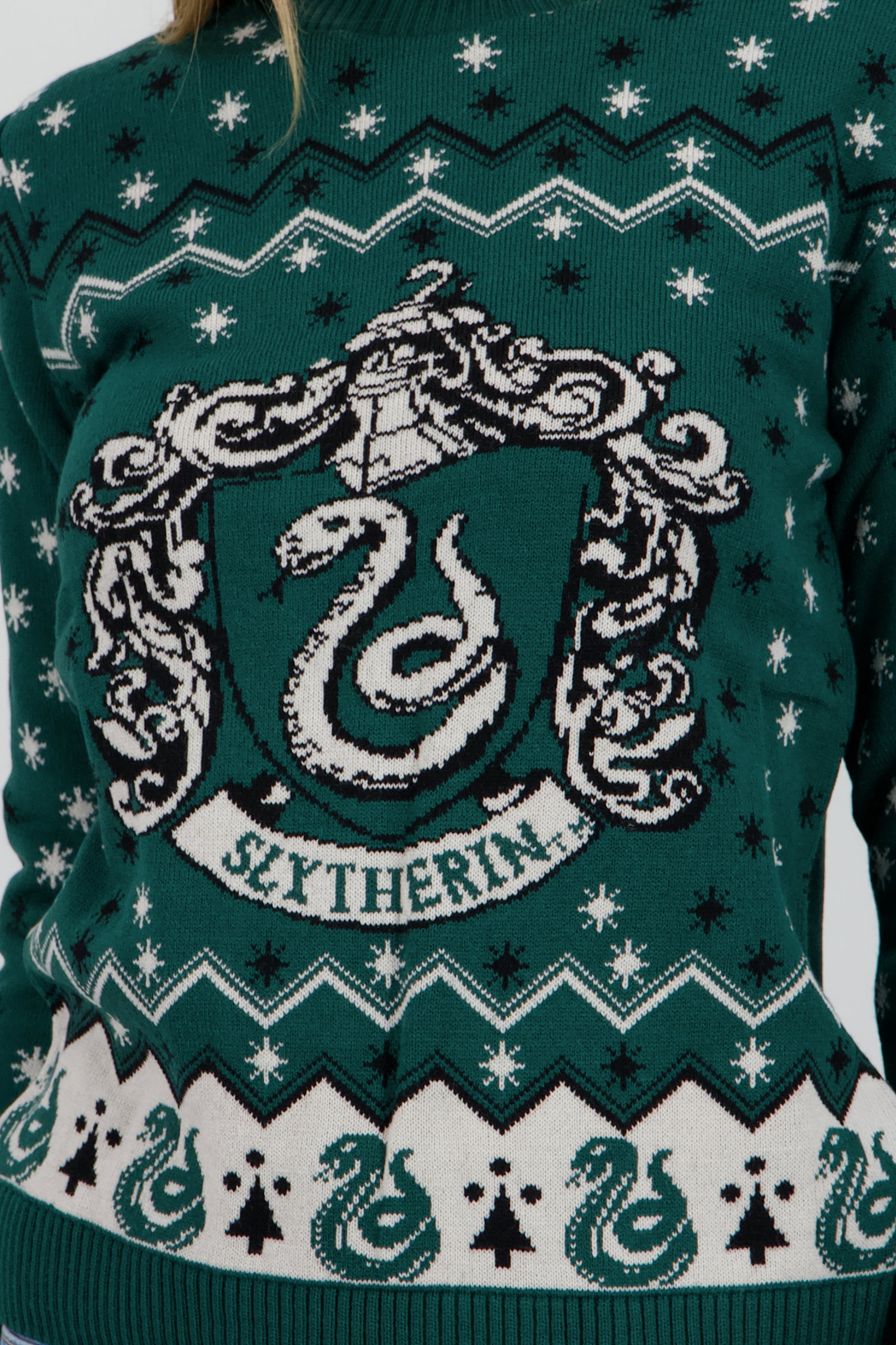 Sueter navideño Slytherin VERDE COMBO