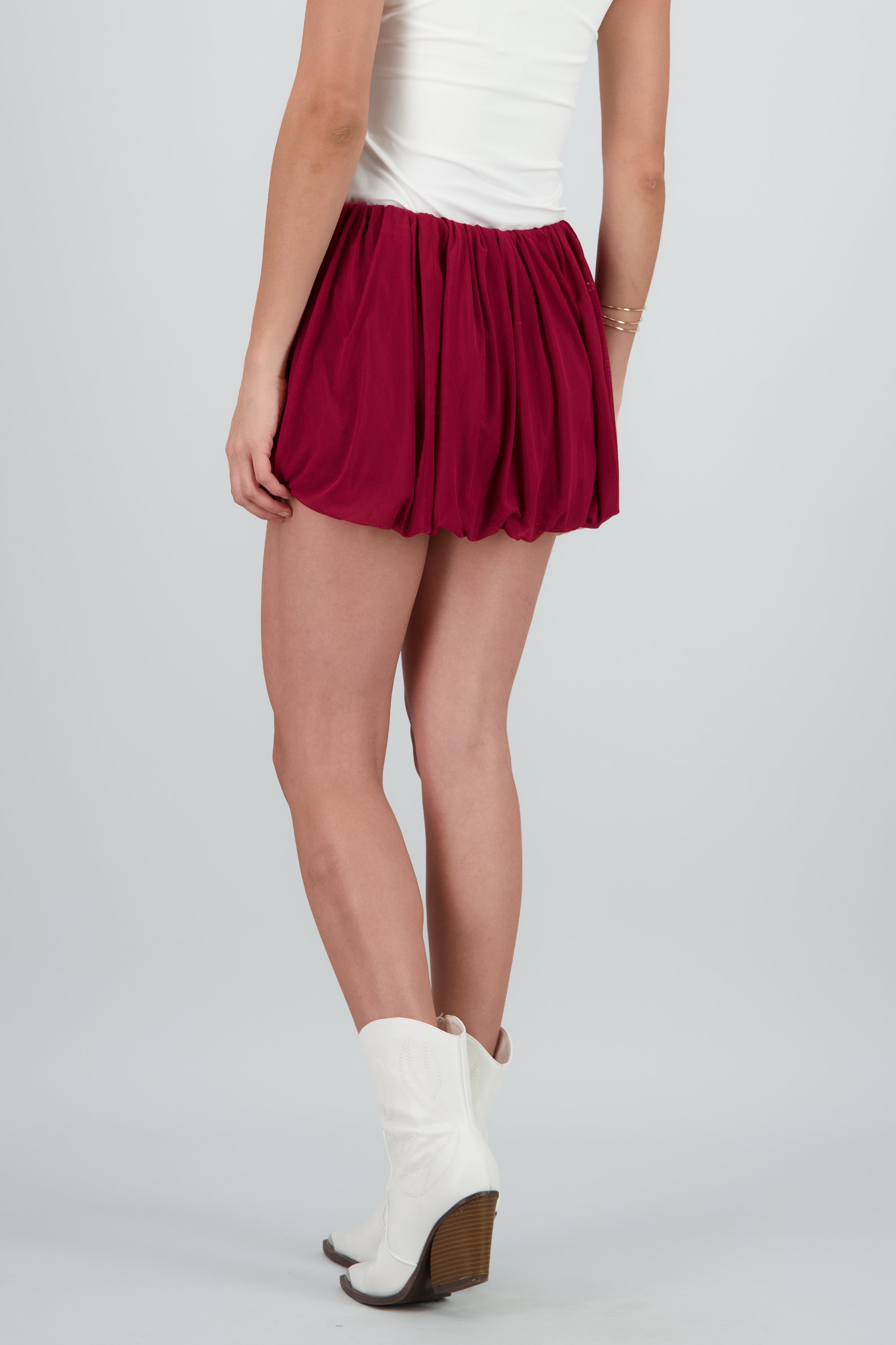 Minifalda globo mesh VINO