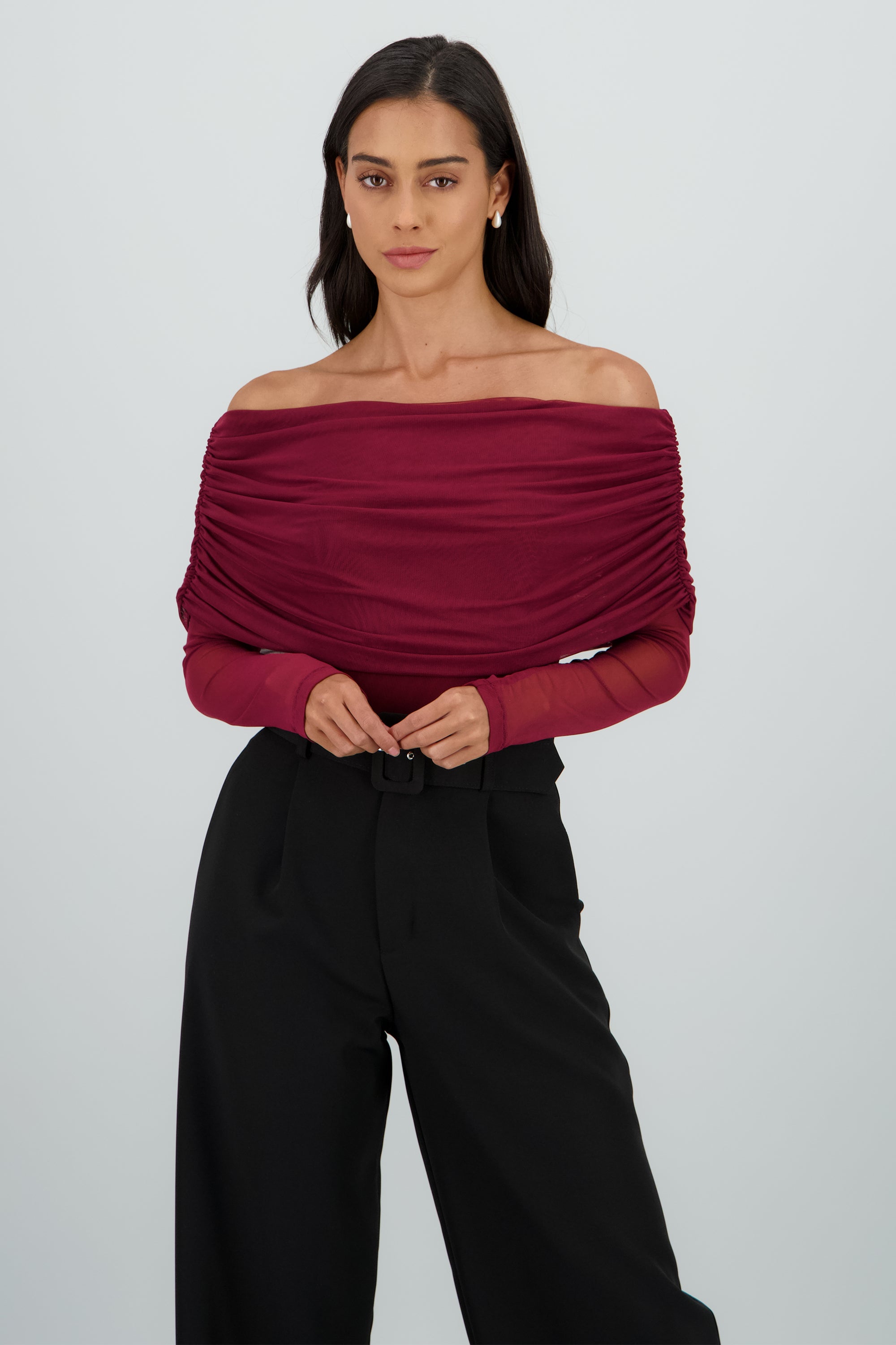 Mesh Off Shoulder Top VINO
