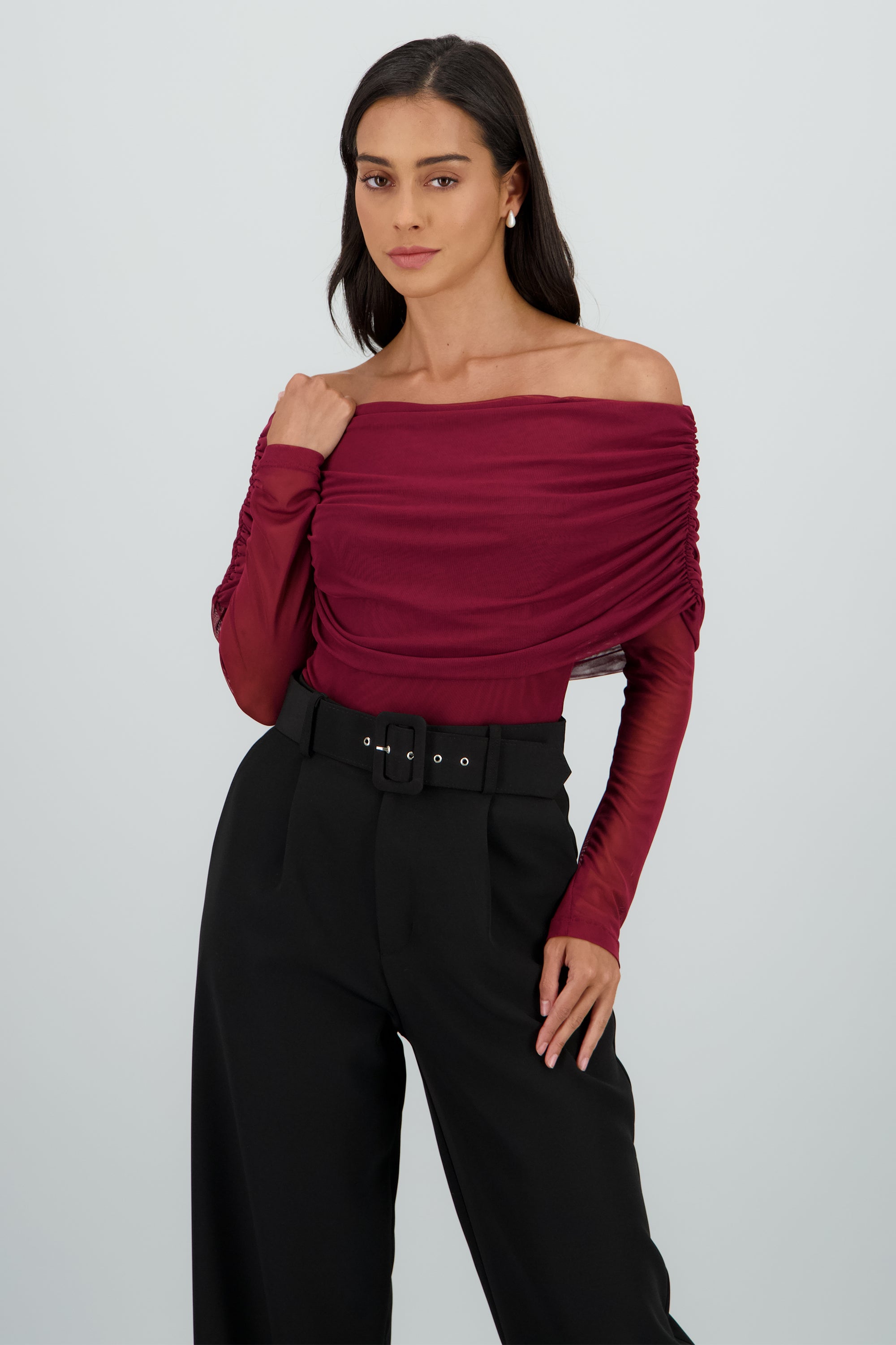 Mesh Off Shoulder Top VINO