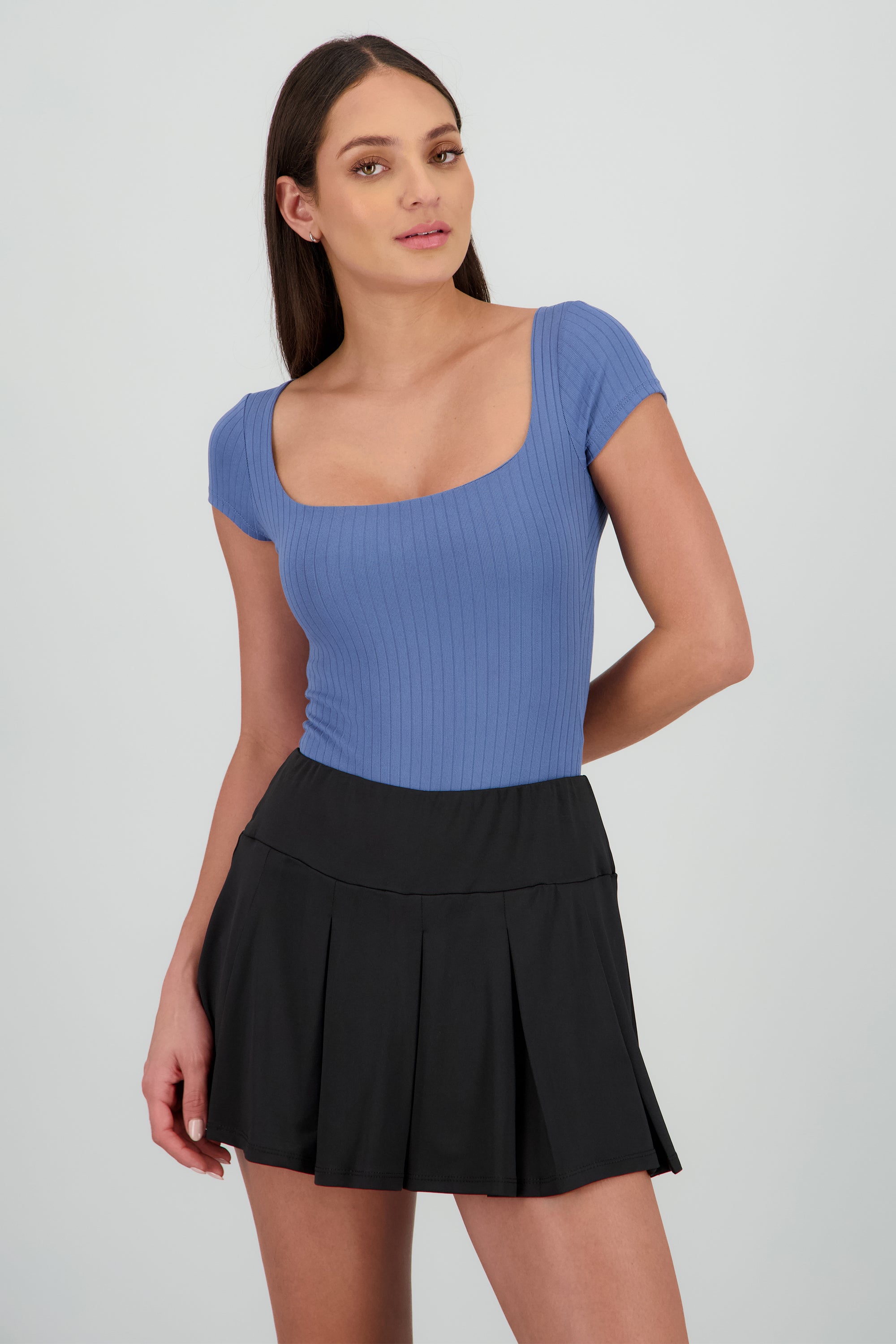 Body escote cuadrado manga corta INDIGO