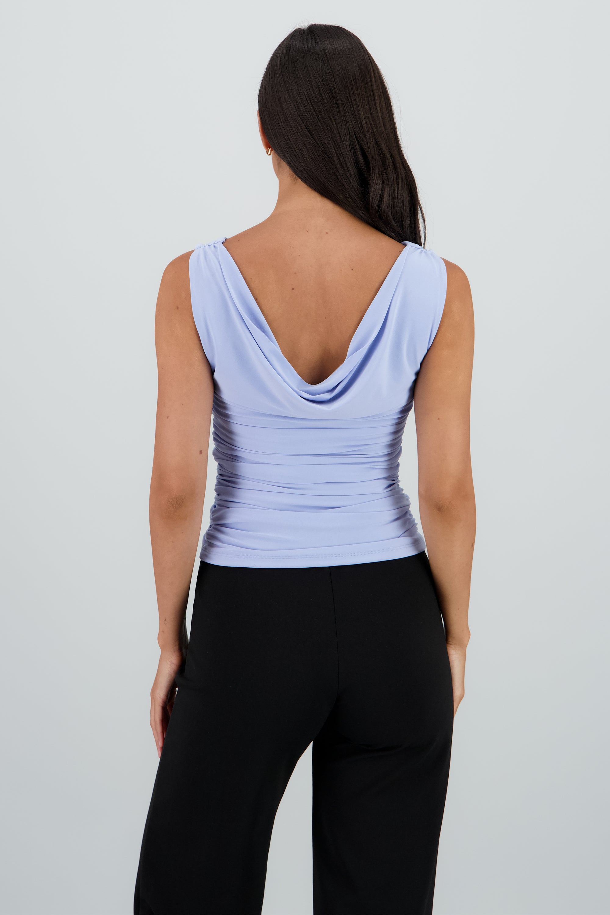 Top tirantes escote cascada espalda AZUL PASTEL