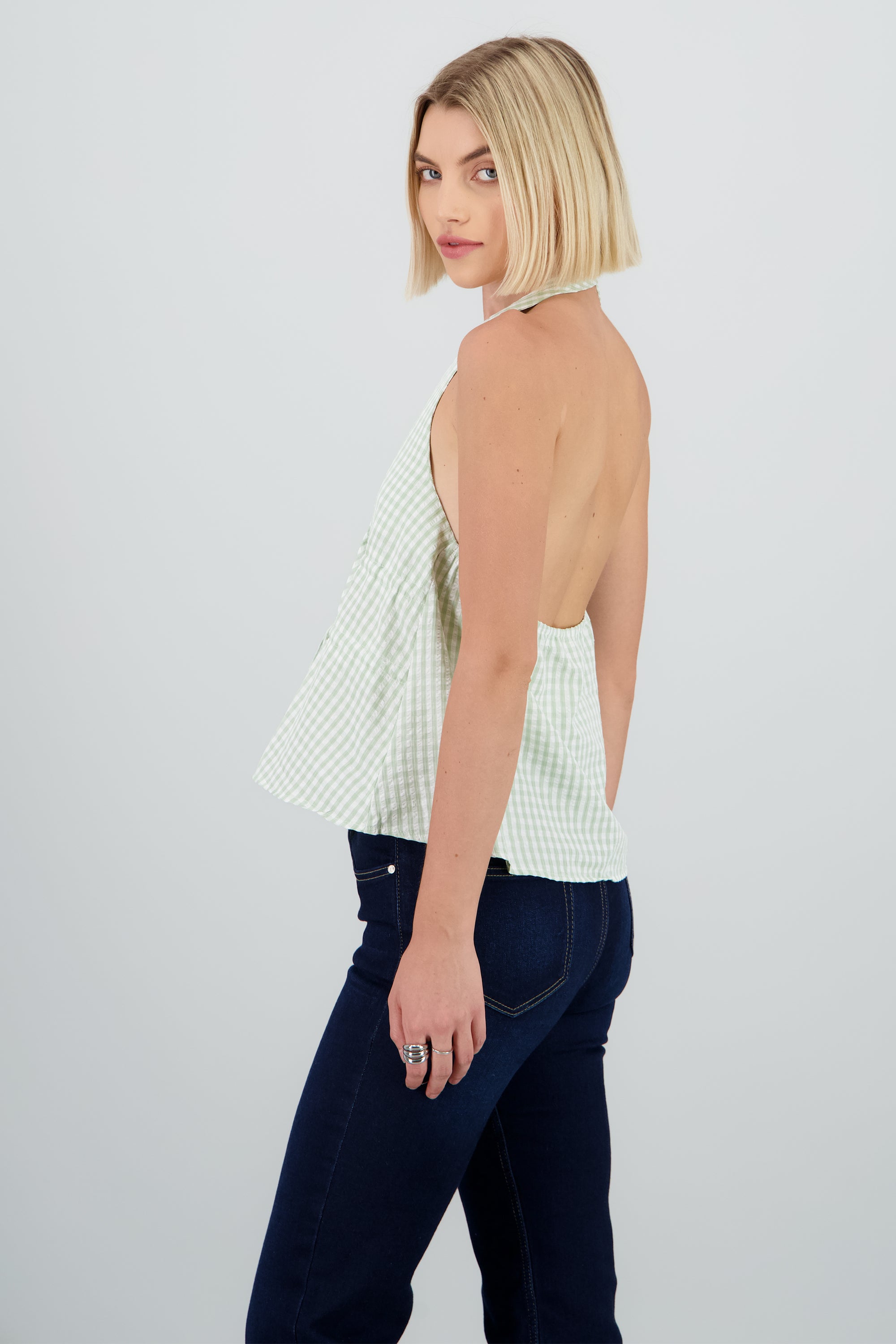 Top gingham con lazos SAGE