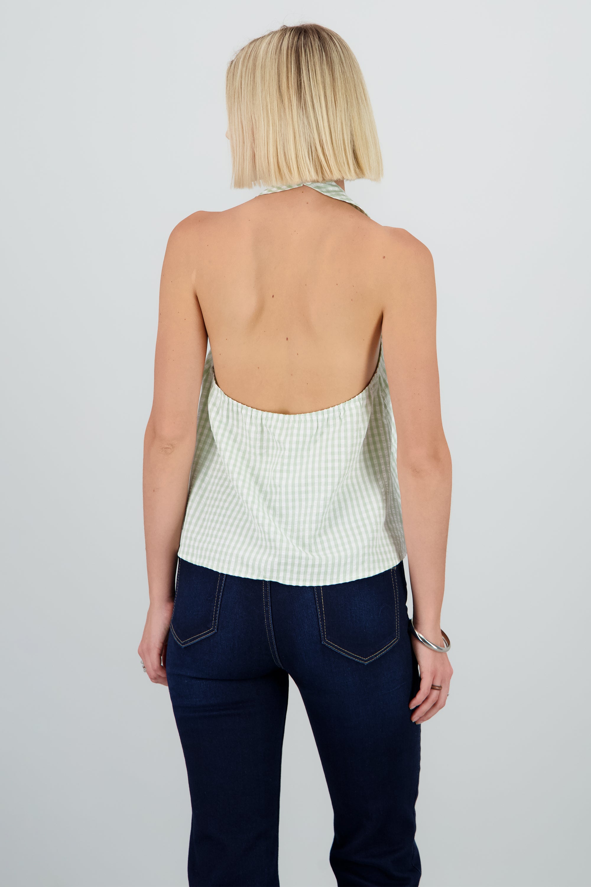 Top gingham con lazos SAGE