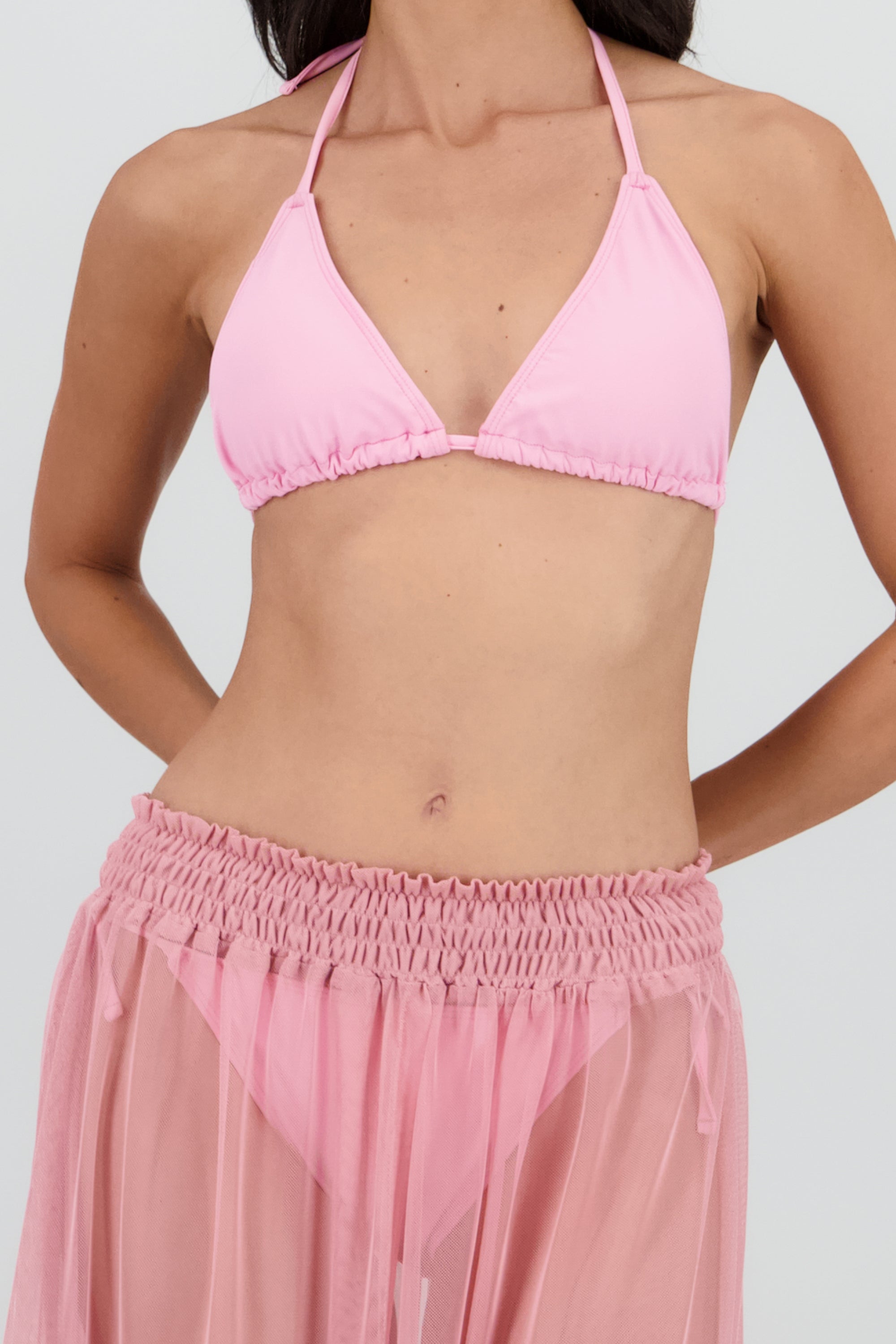 Pareo falda frunce abertura ROSA PASTEL