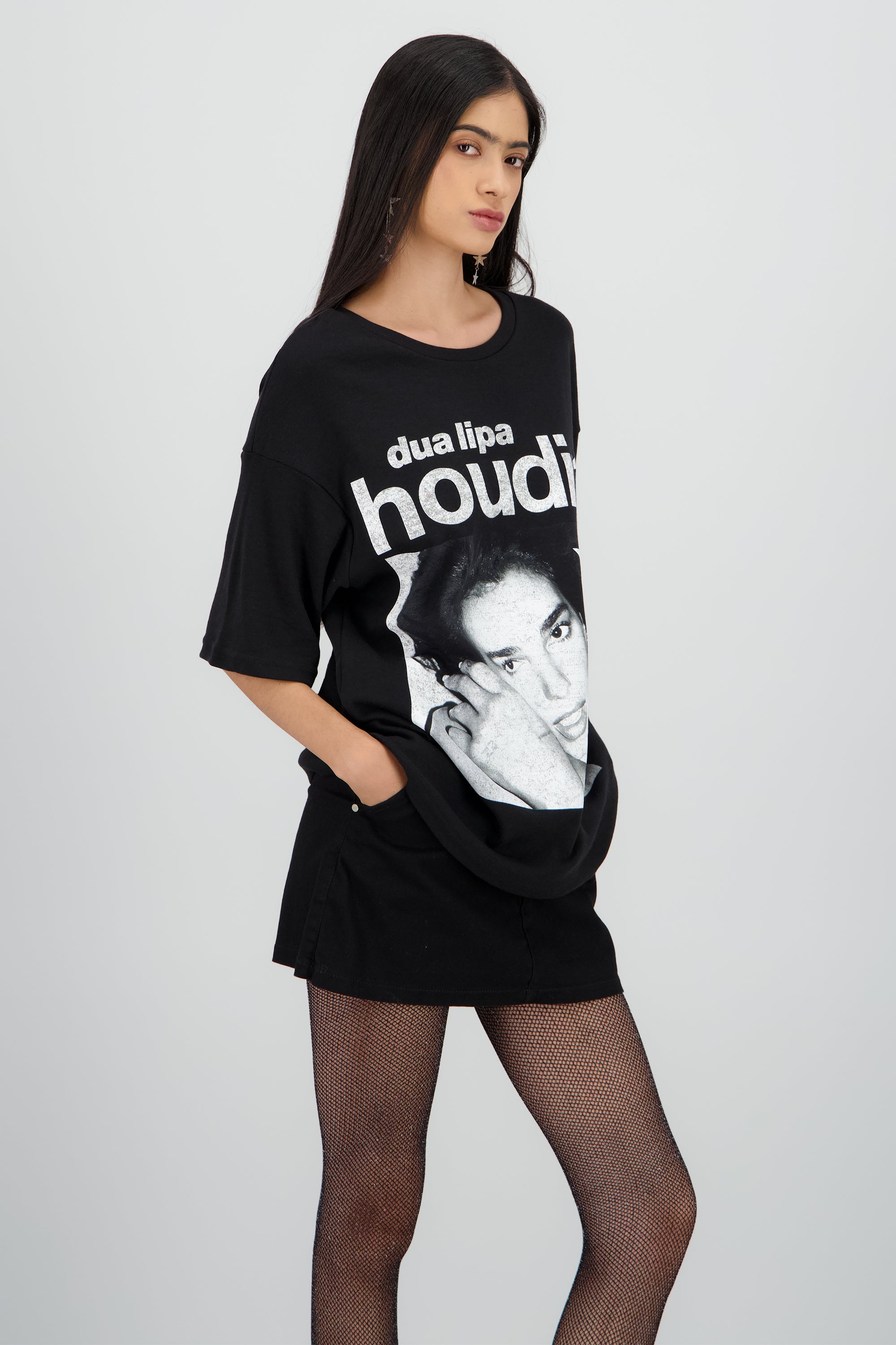 Playera oversized Dua Lipa houdini NEGRO