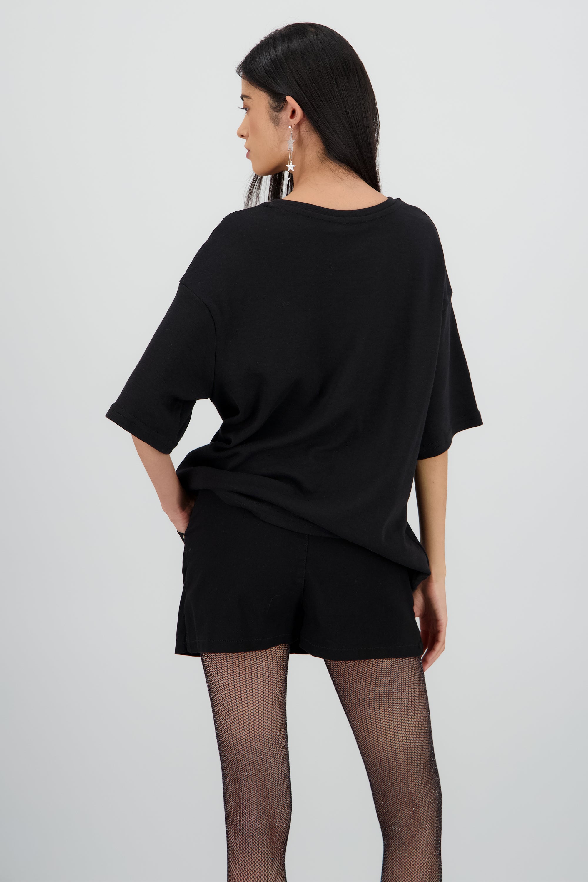Playera oversized Dua Lipa houdini NEGRO