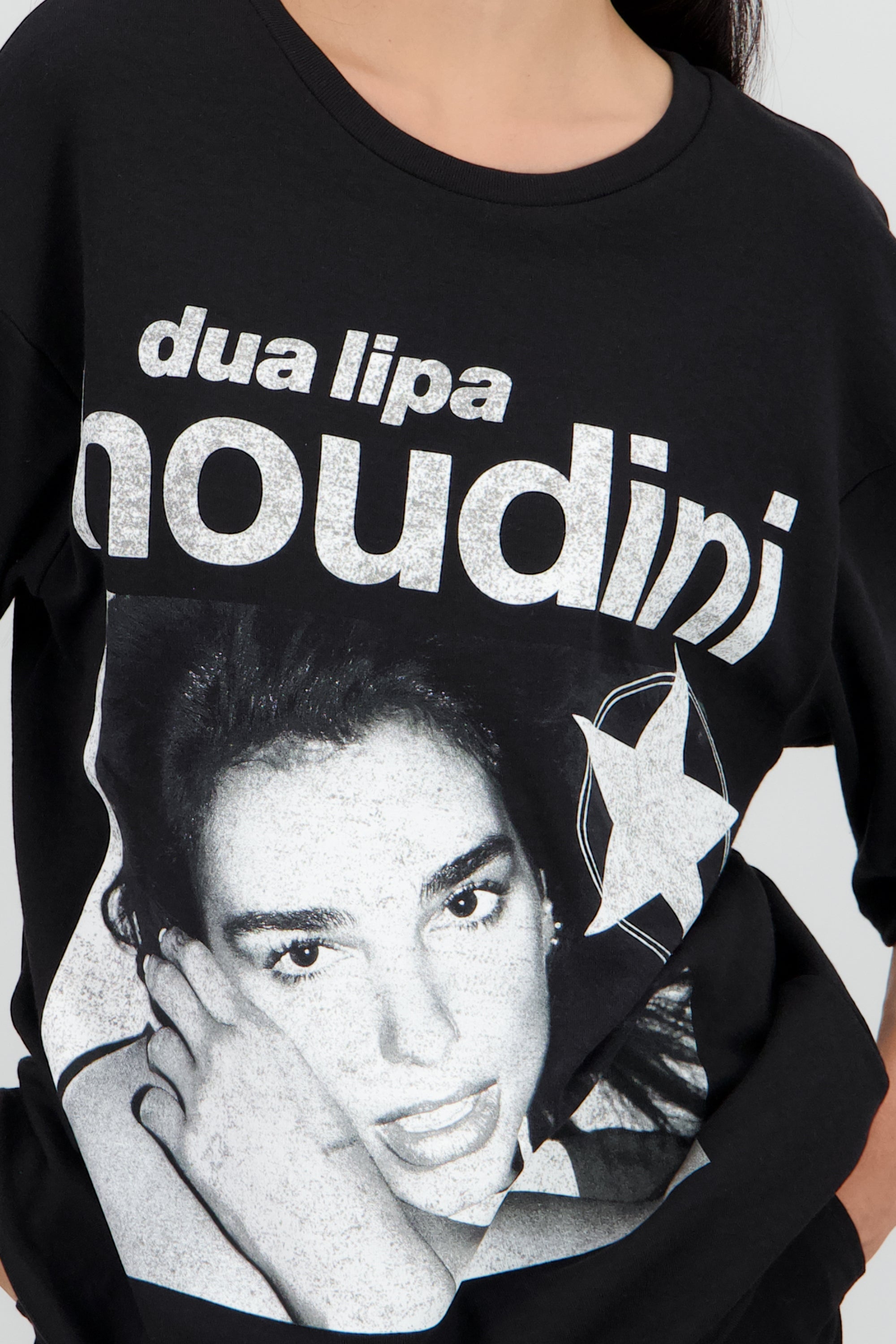 Playera oversized Dua Lipa houdini NEGRO